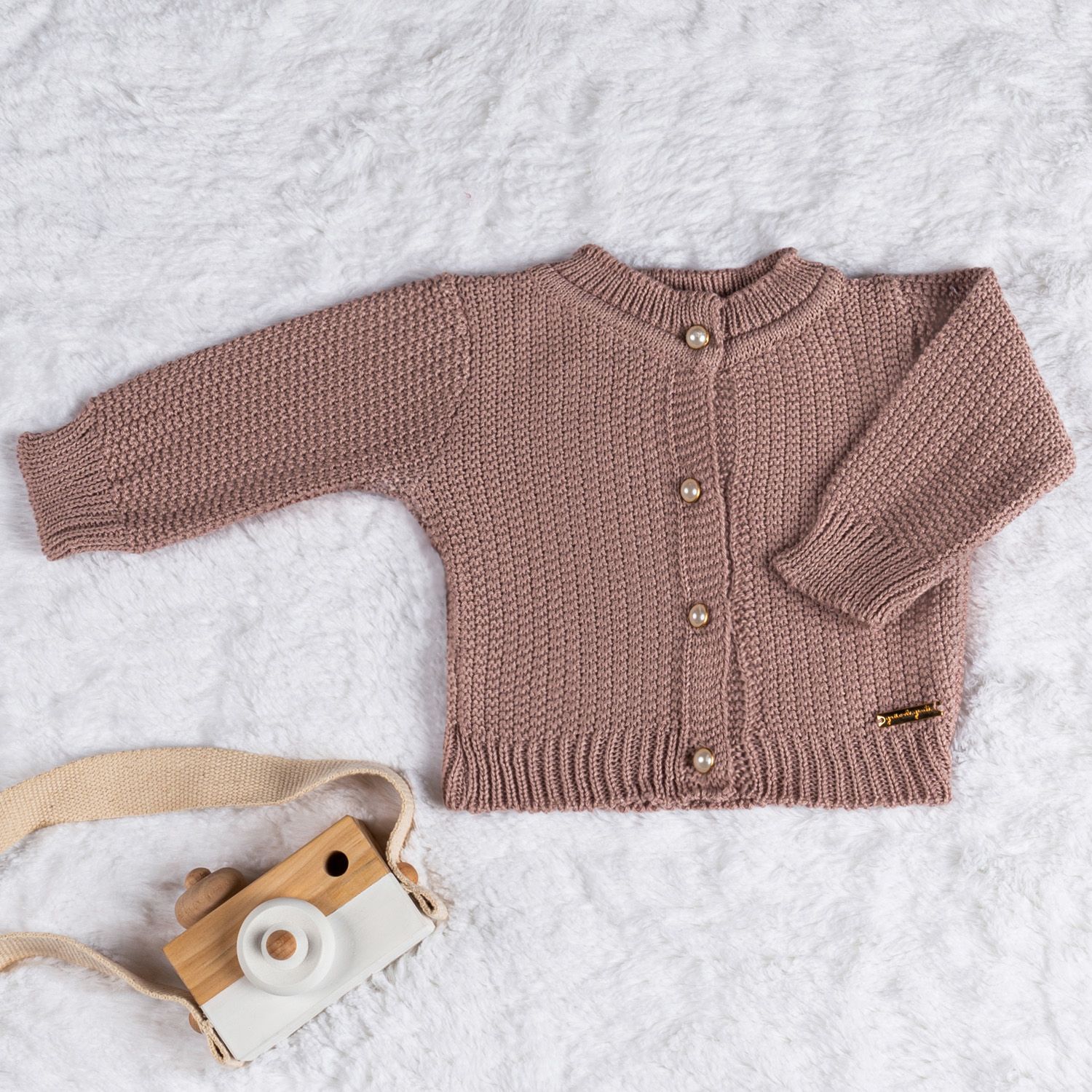 Casaquinho Tricot Clássico Rosa