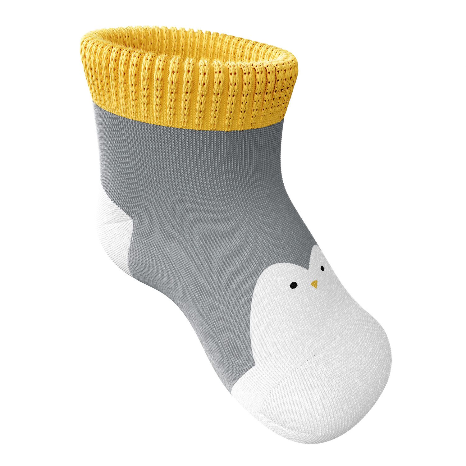 Meia Bebê Pinguim Cinza