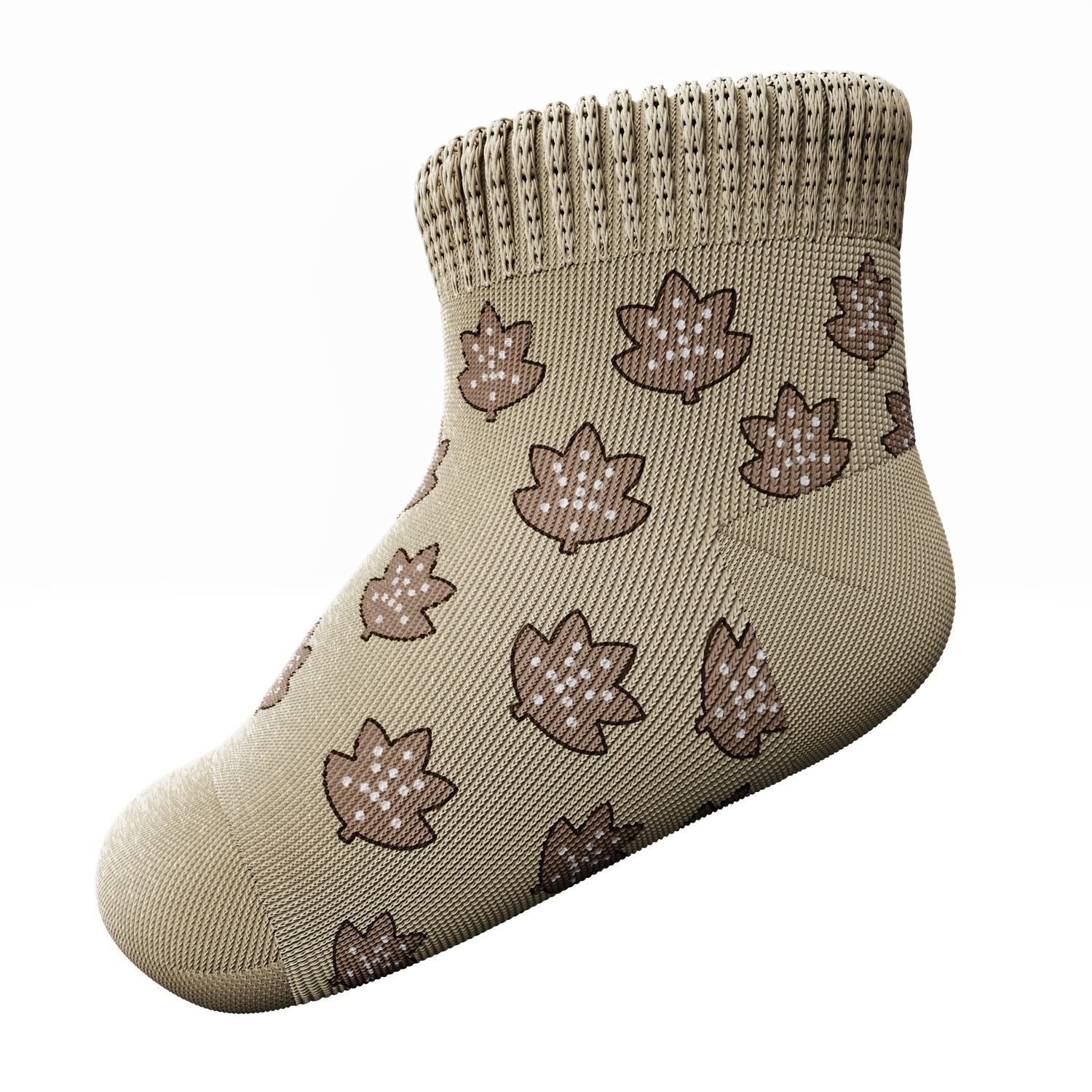 Meia Bebê Folhas de Outono Marrom