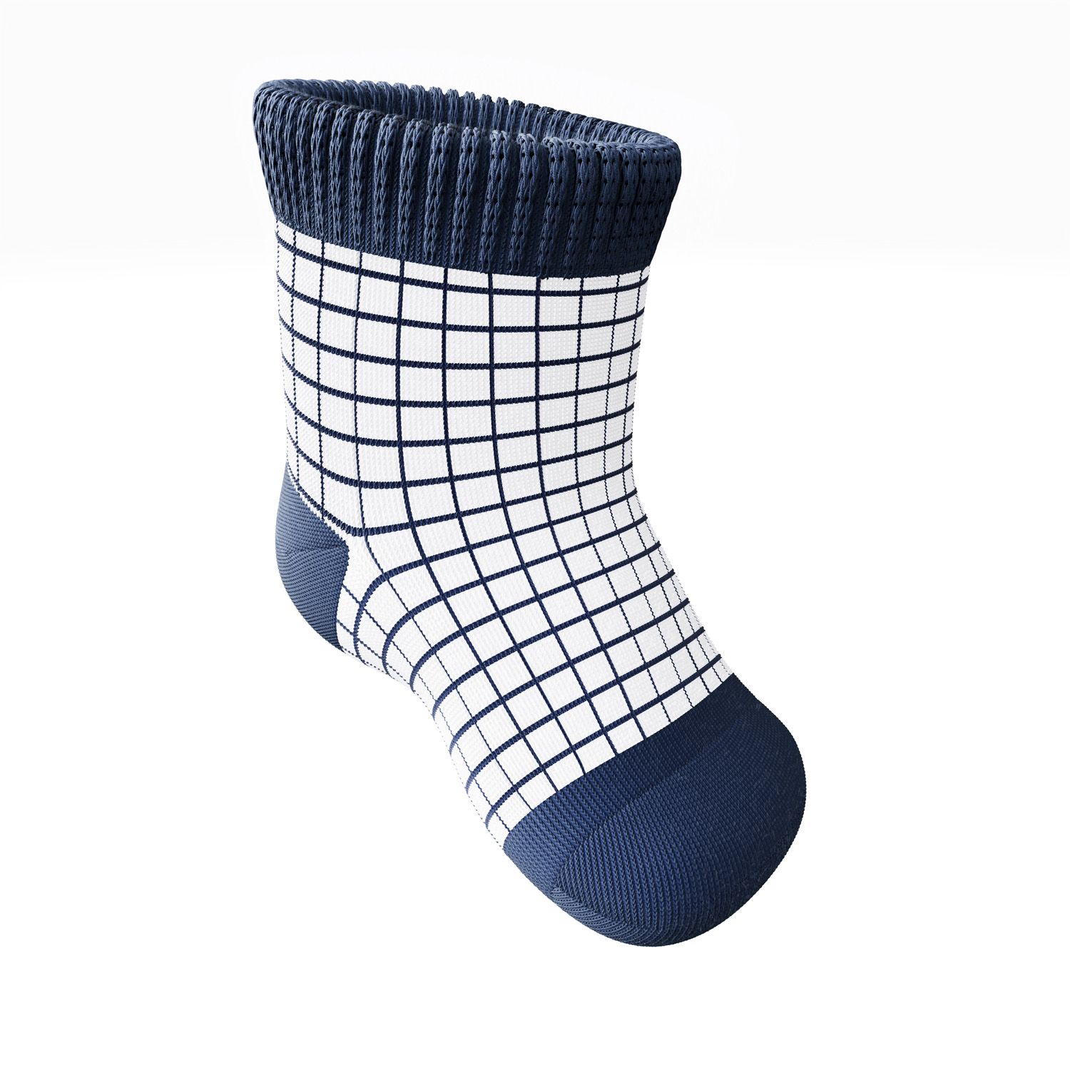 Meia Bebê Grid Azul Marinho