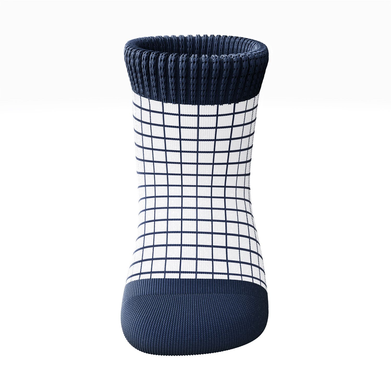 Meia Bebê Grid Azul Marinho