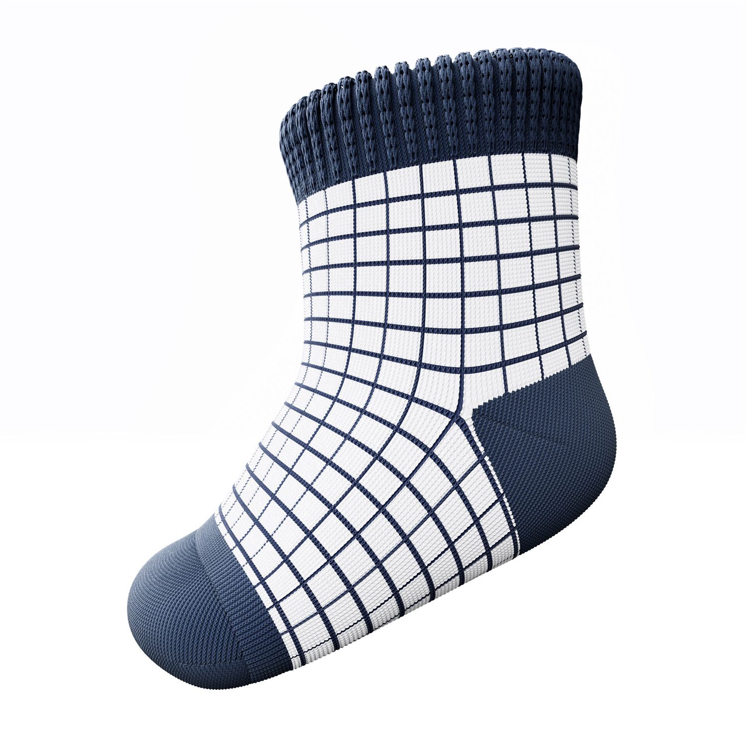 Meia Bebê Grid Azul Marinho