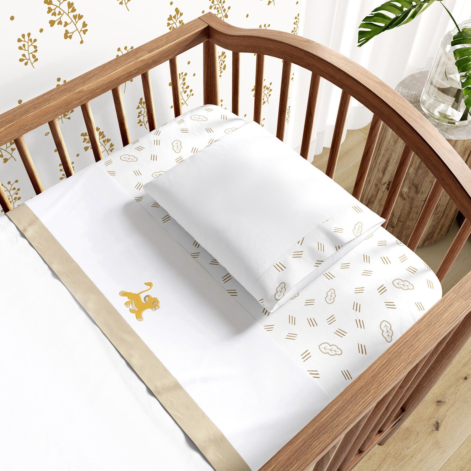 Jogo de Lençol Berço Bordado O Rei Leão 3 peças