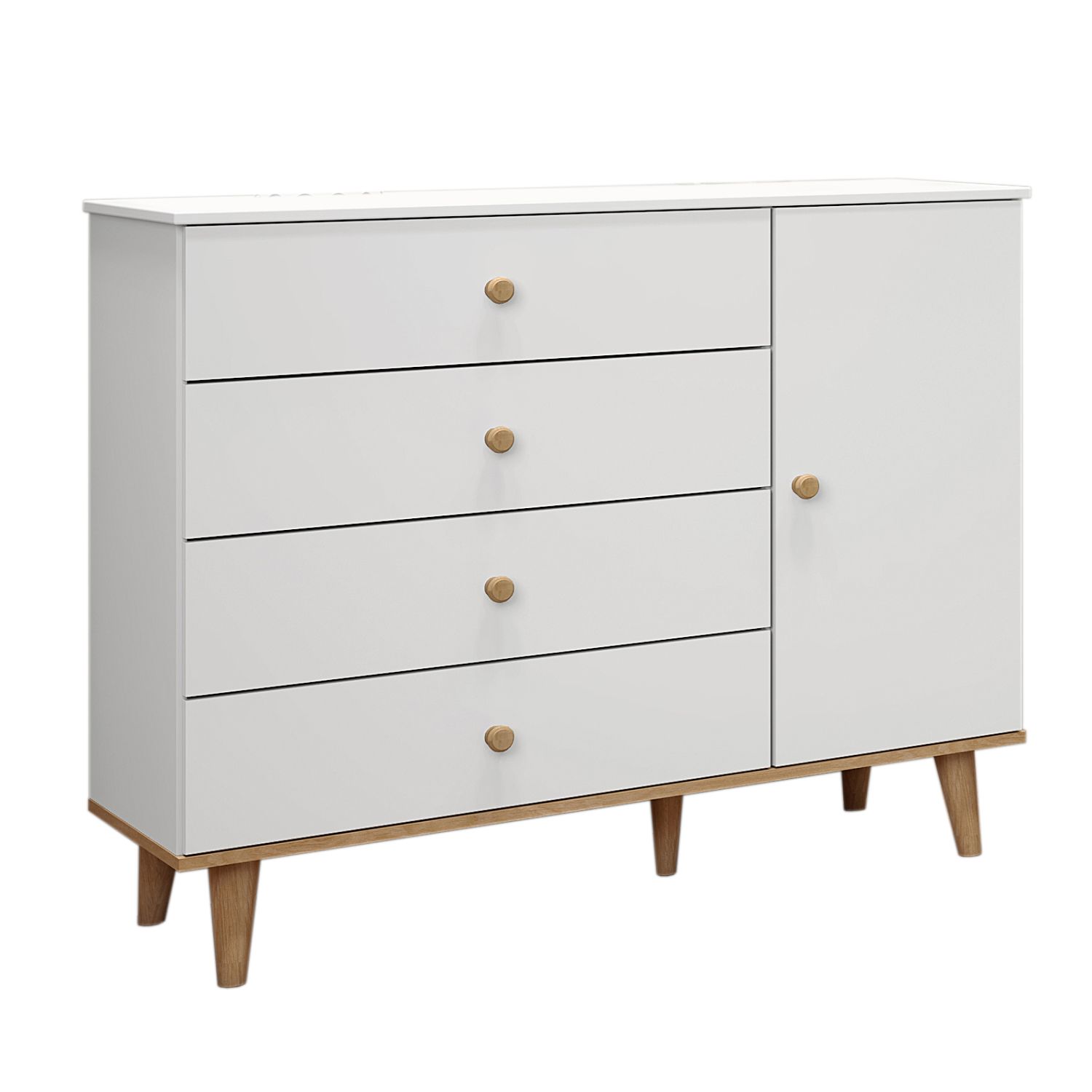 Cômoda Infantil Branco com Porta Ludi Retrô