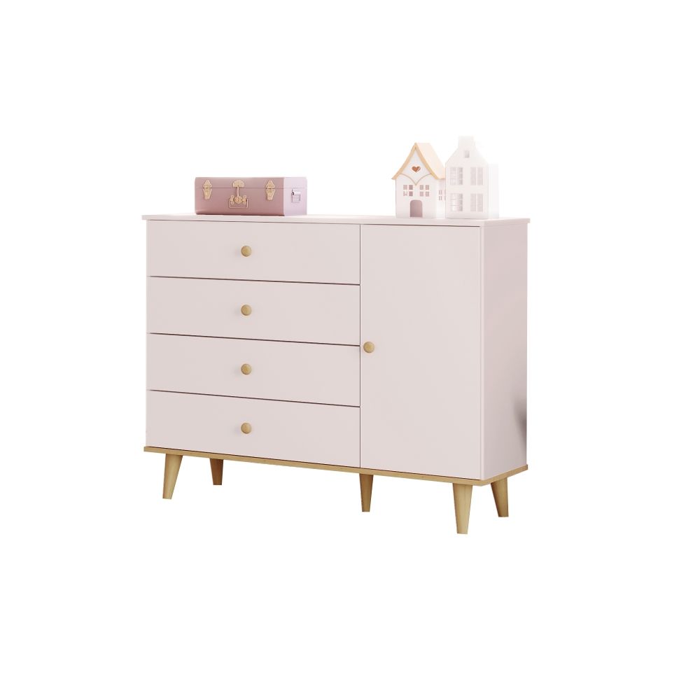 Cômoda Infantil Branco com Porta Ludi Retrô