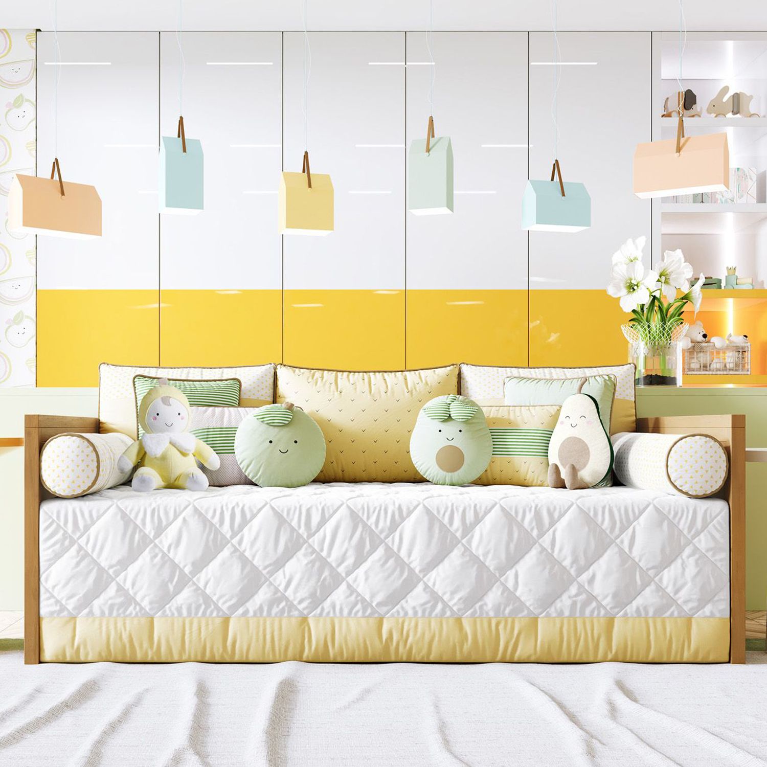 Kit Cama Babá Frutinhas Amarelo