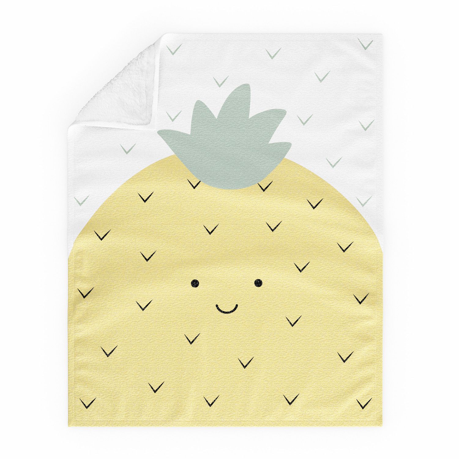 Manta Bebê Tricot Amiguinho Abacaxi Amarelo 1m