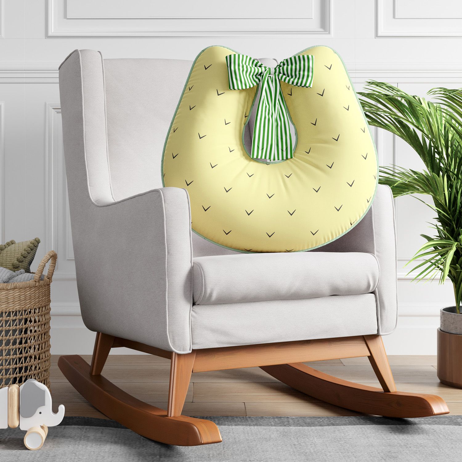 Almofada Amamentação Abacaxi Amarelo e Verde