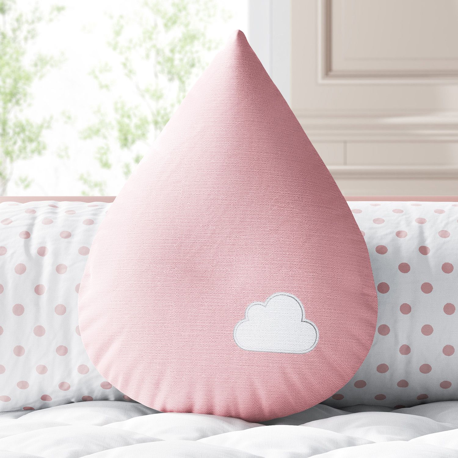 Almofada Gota Azul com Nuvem 30cm