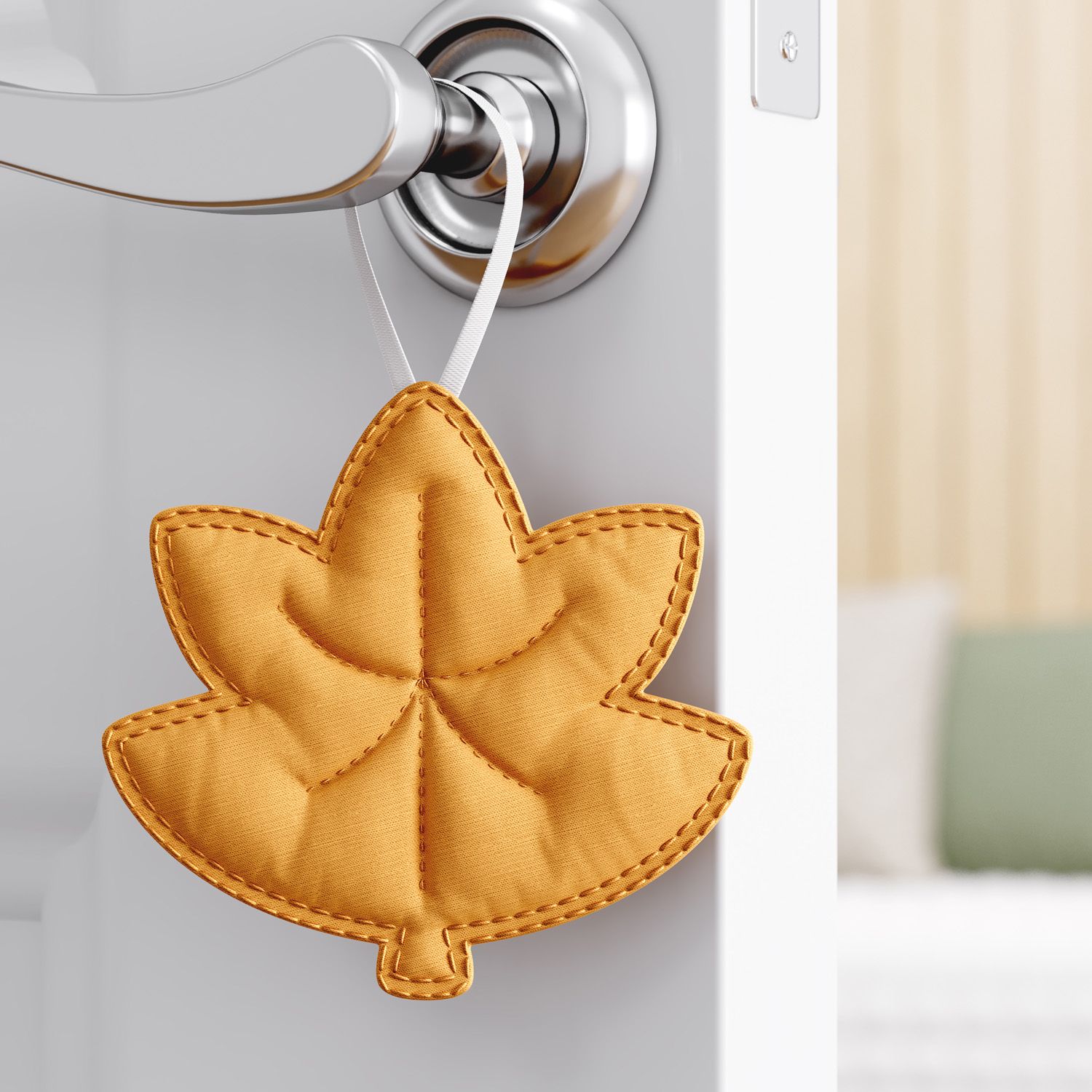 Lembrancinha Maternidade Mon Petit Folha de Outono Amarelo Mostarda