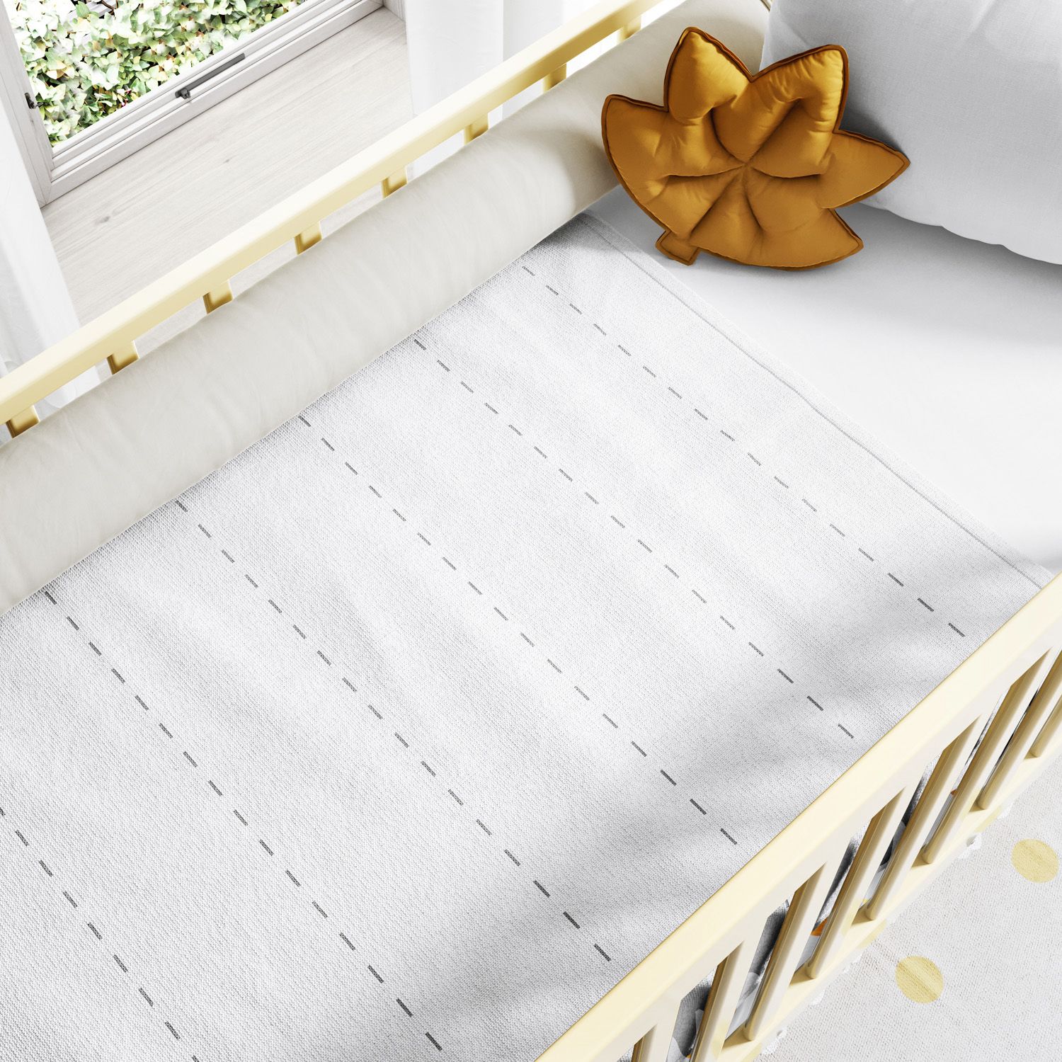 Manta Tricot Estampa Alinhavo Cinza 1M