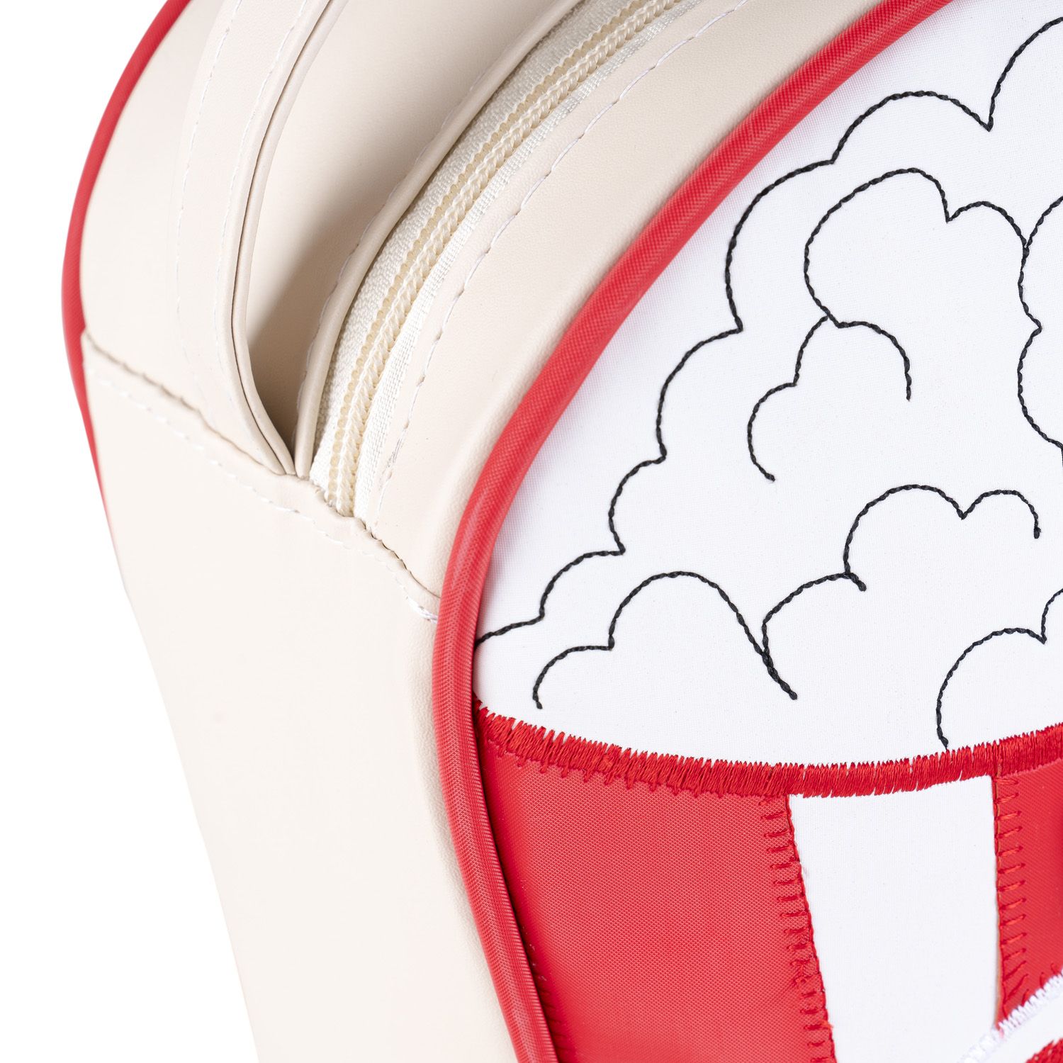 Bolsa Infantil Pipoca Branco e Vermelho 24cm