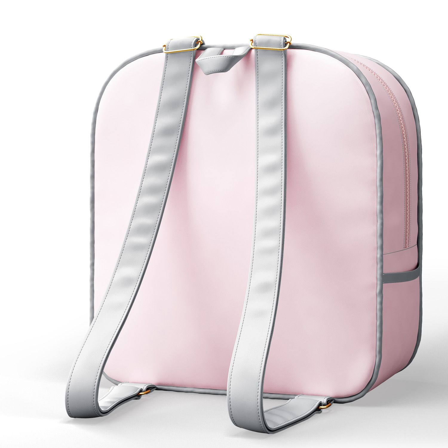 Mochila Maternidade Coração Rosa e Cinza 36cm