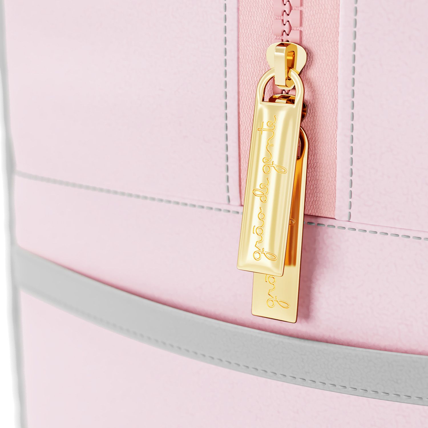 Mochila Maternidade Coração Rosa e Cinza 36cm