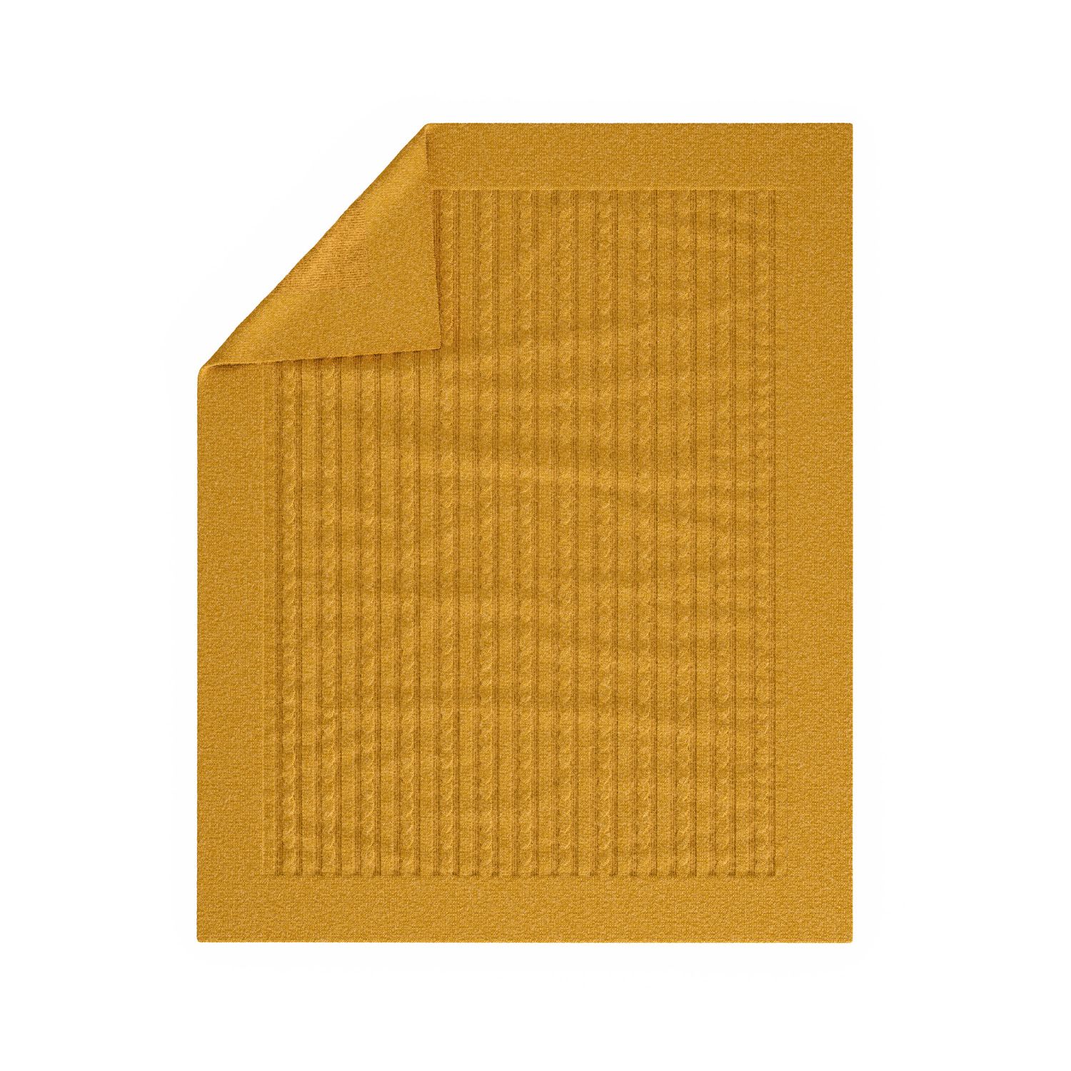 Manta Bebê Tricot Trança Amarelo Mostarda 1m