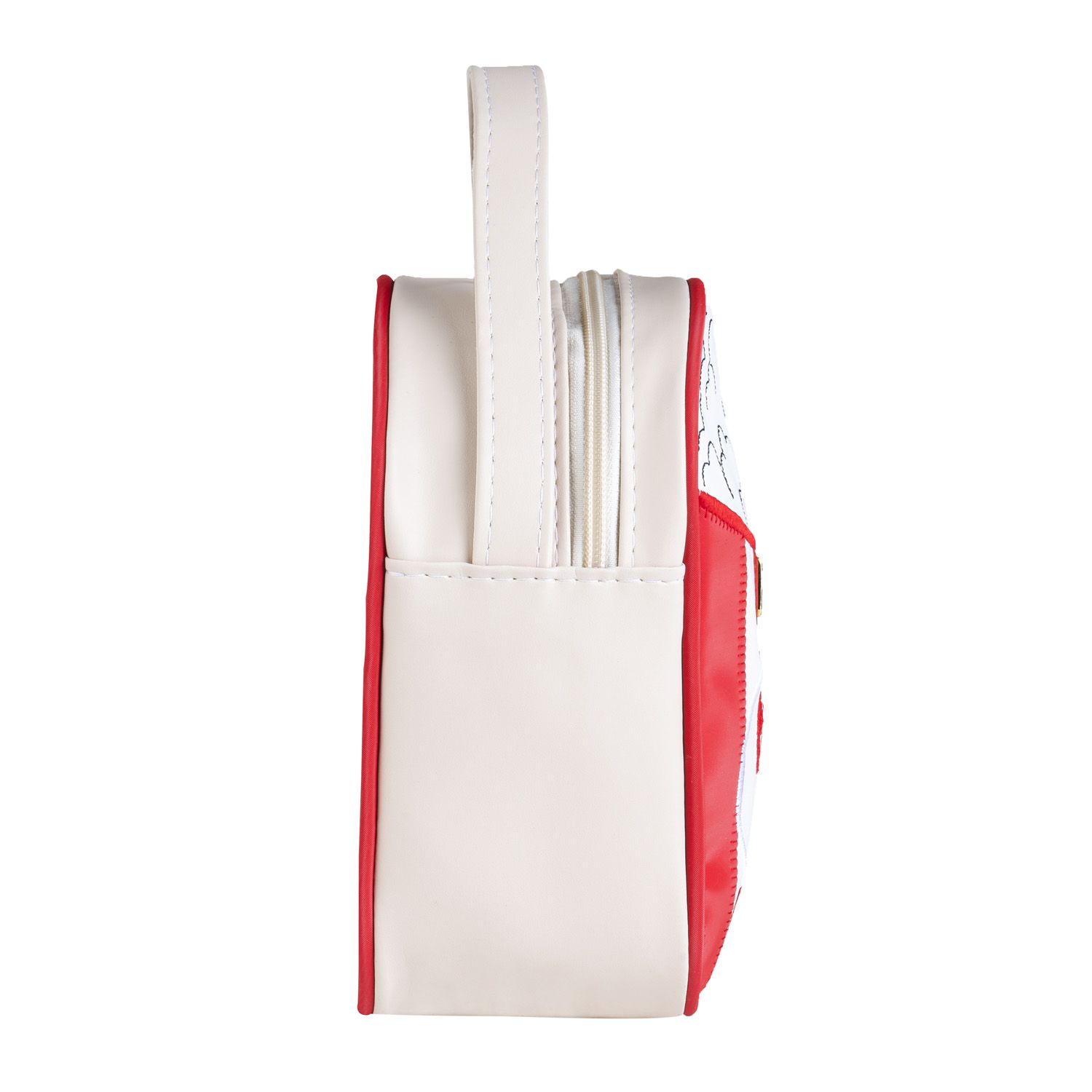 Lancheira Infantil Pipoca Branco e Vermelho 21cm