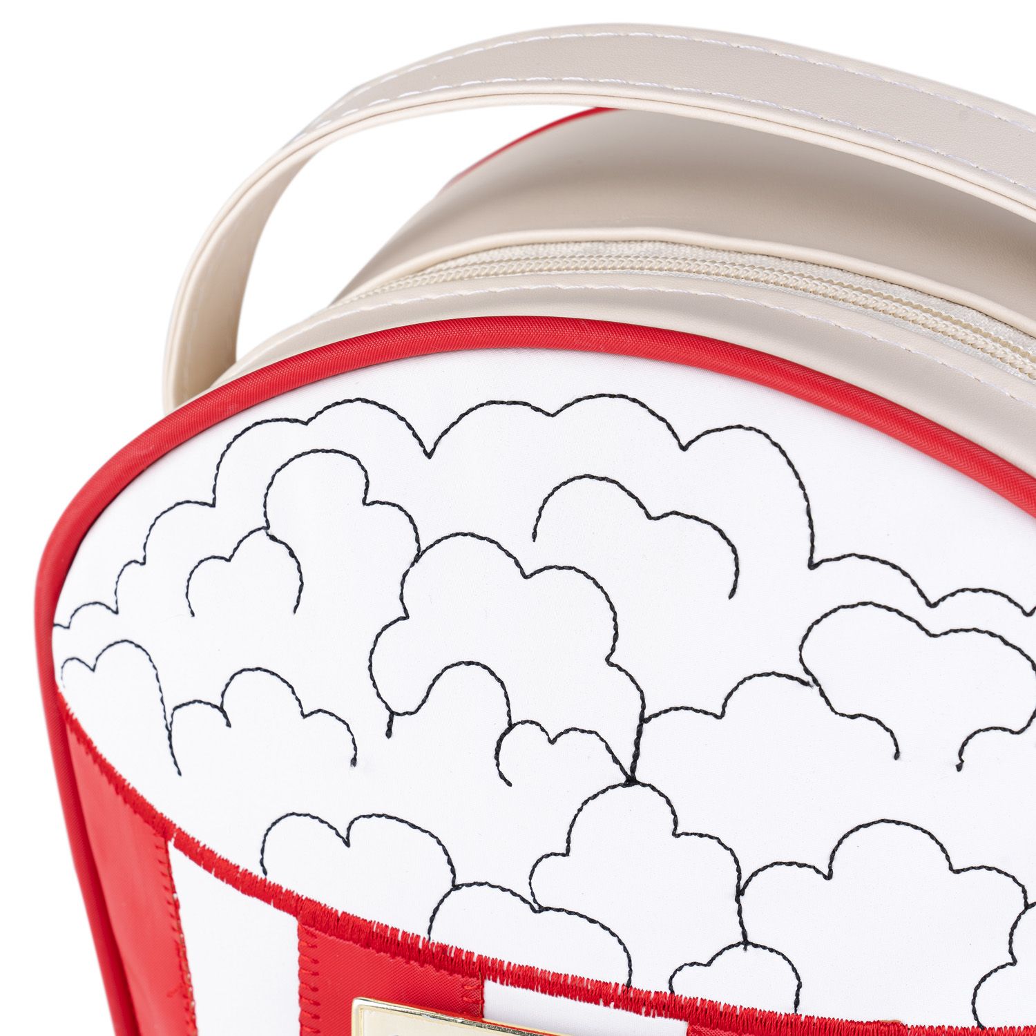 Lancheira Infantil Pipoca Branco e Vermelho 21cm