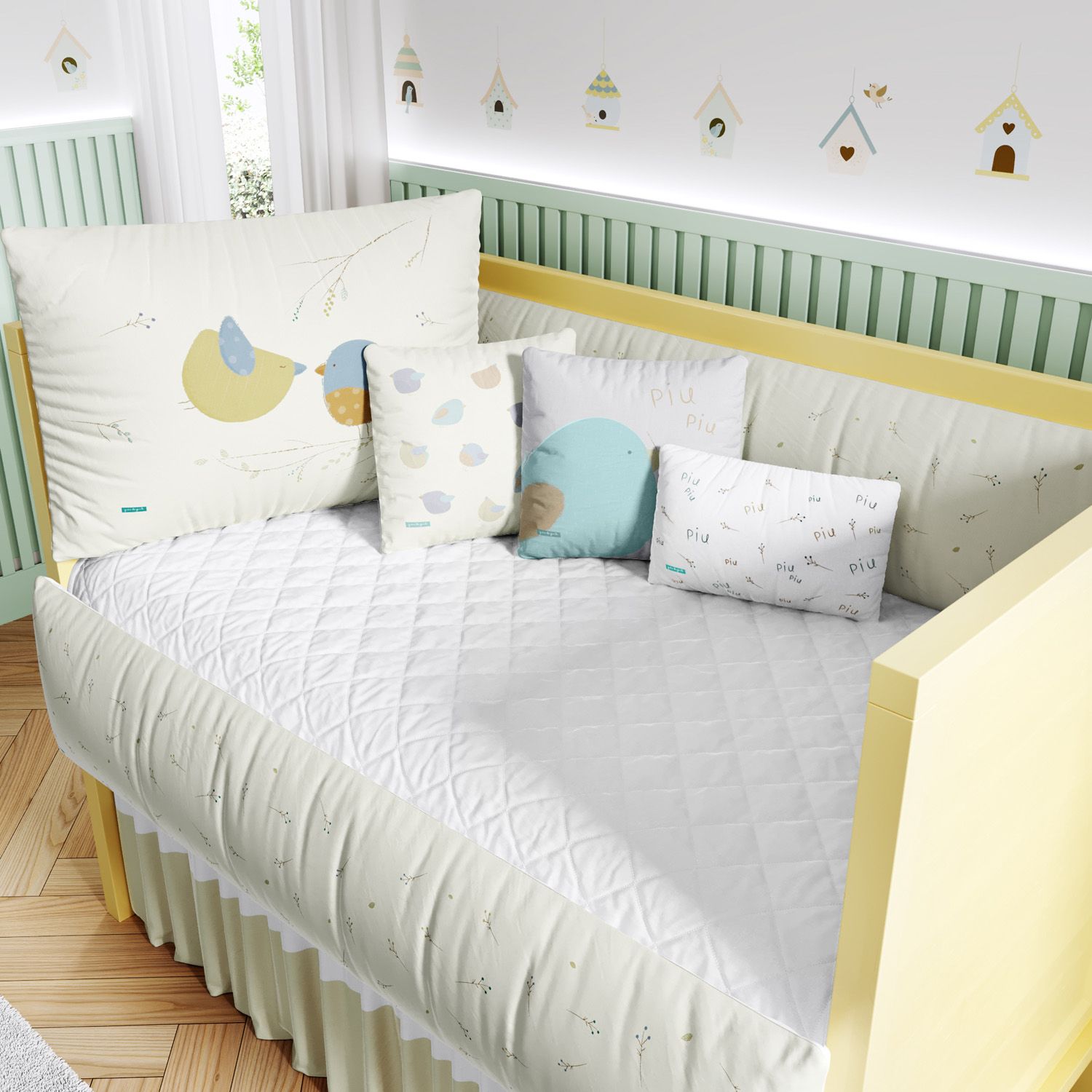 Kit Berço Passarinhos no Jardim