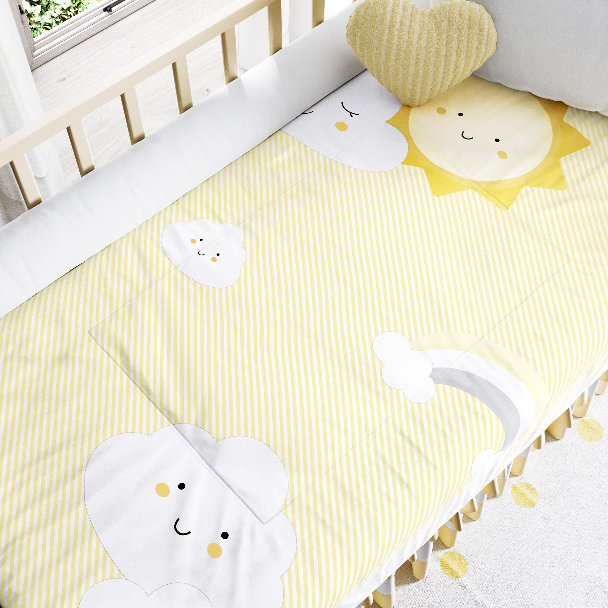 Edredom de Berço Nuvem de Algodão Azul