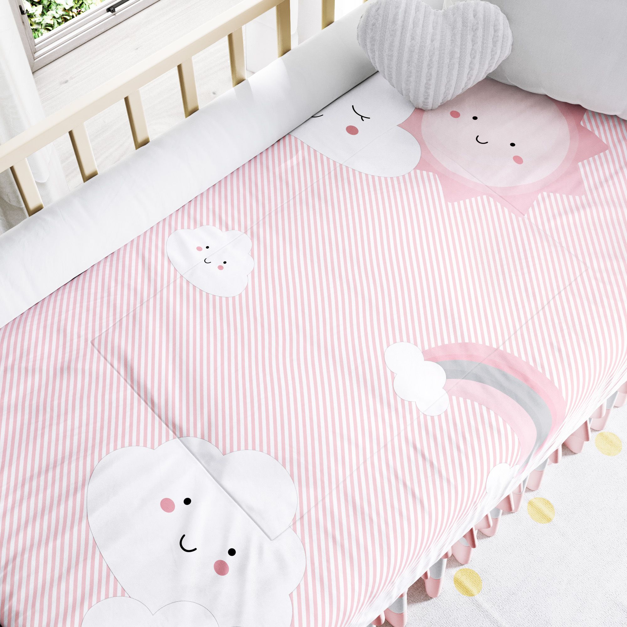 Edredom de Berço Nuvem de Algodão Azul