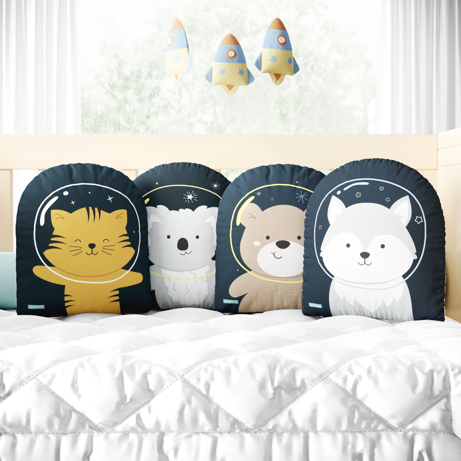 Almofadas Amiguinhos Astronautas 4 Peças