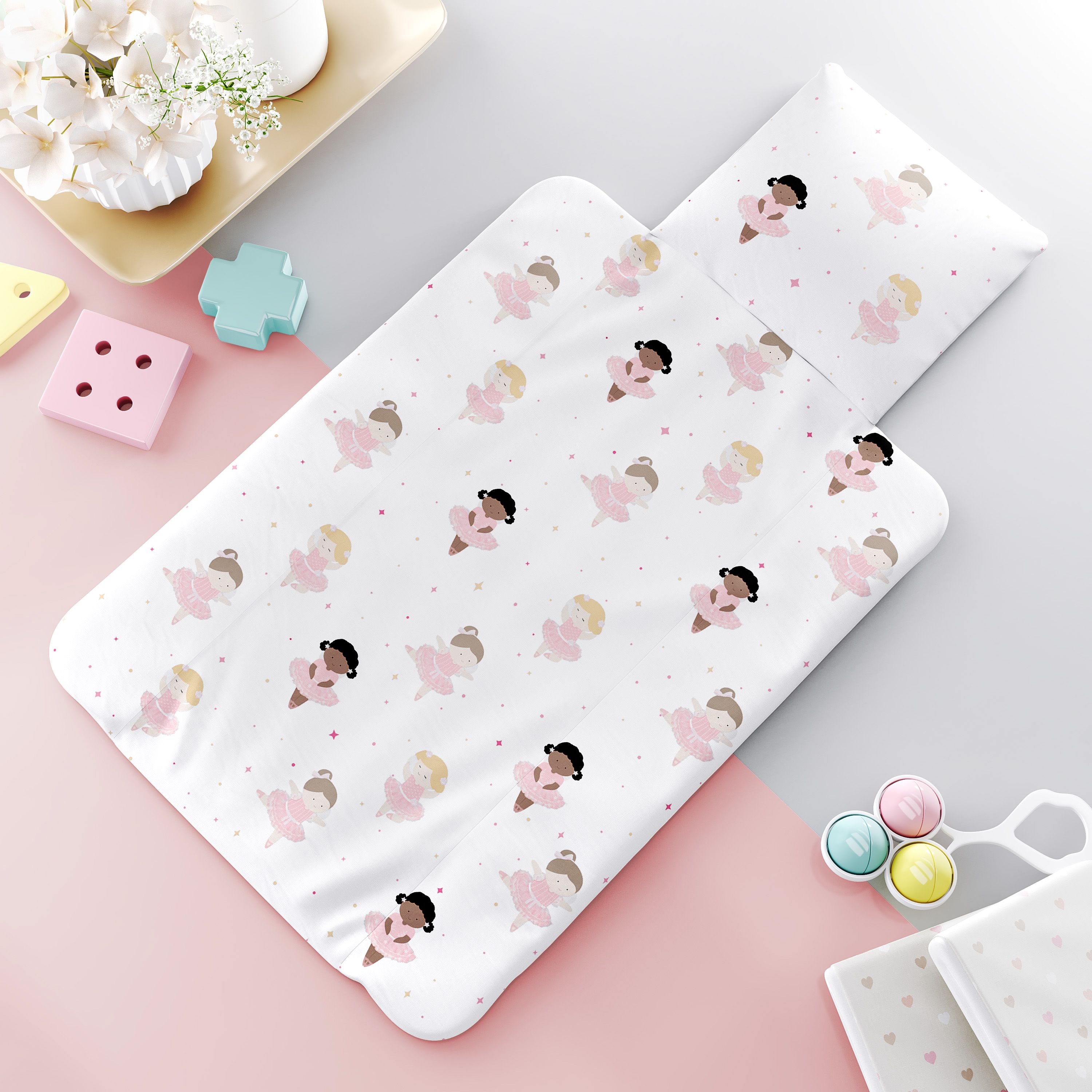 Trocador de Fraldas Portátil Bailarina Ingrid 73x40cm