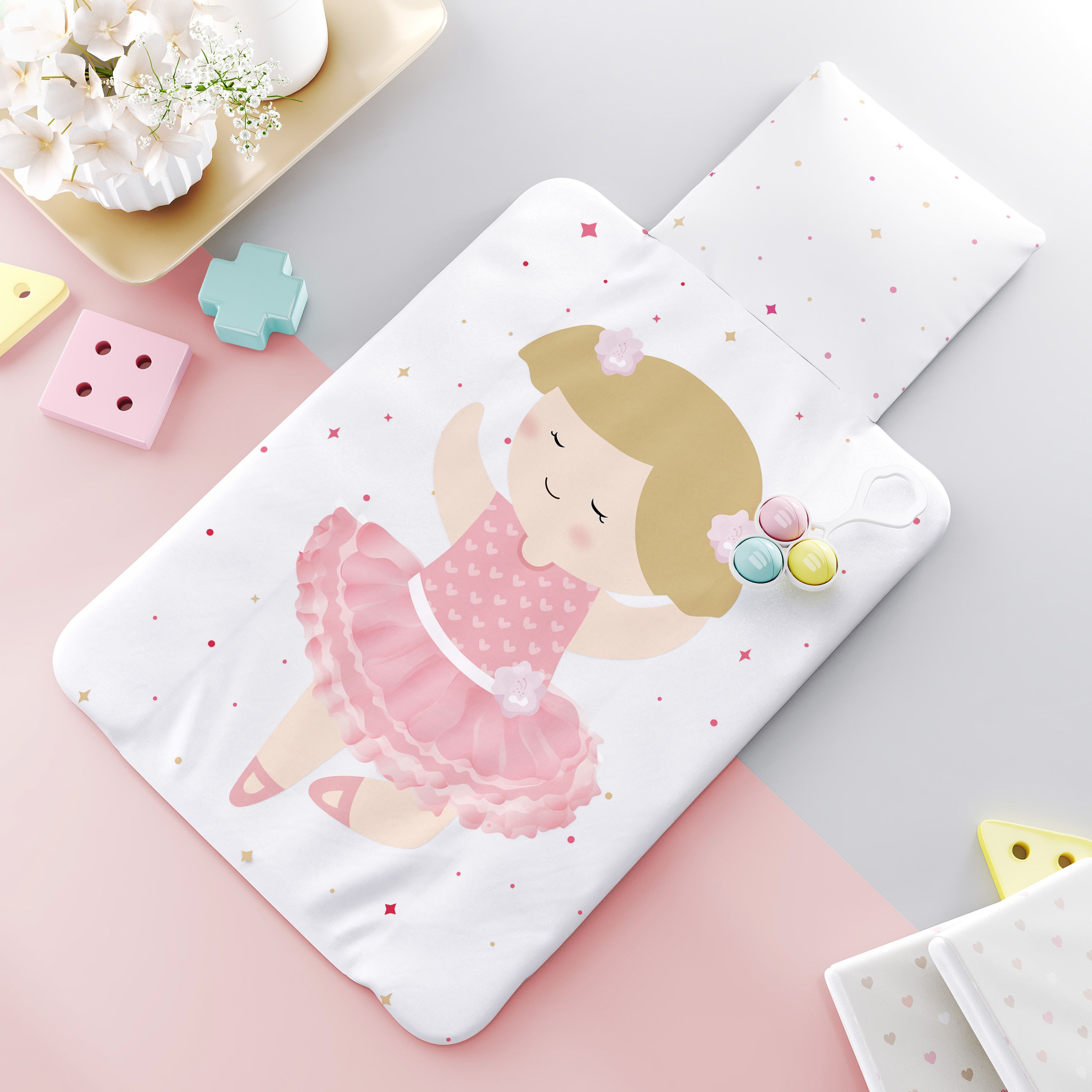 Trocador de Fraldas Portátil Bailarina Deborah 73x40cm