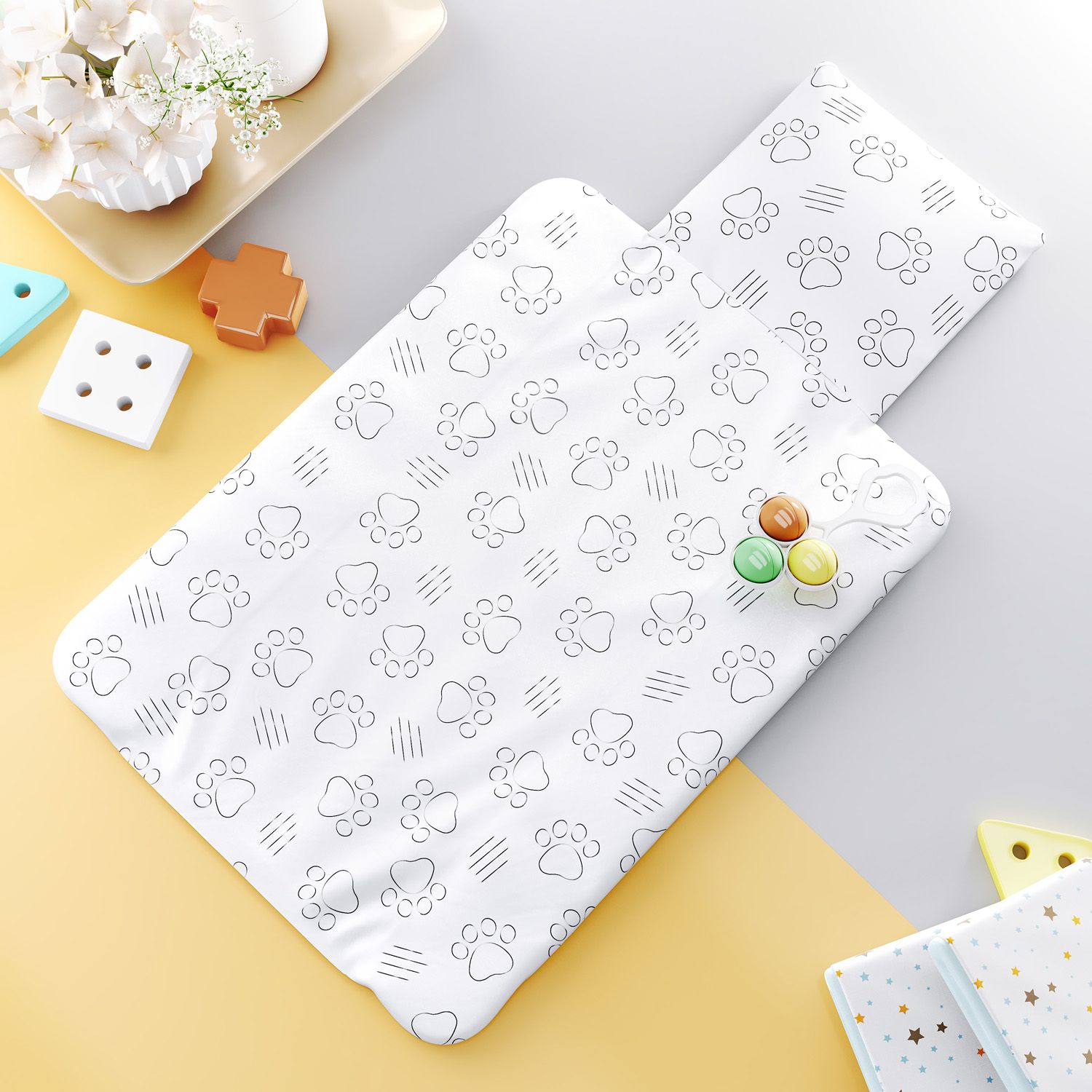 Trocador de Fraldas Portátil Safári Aquarela 73x40cm