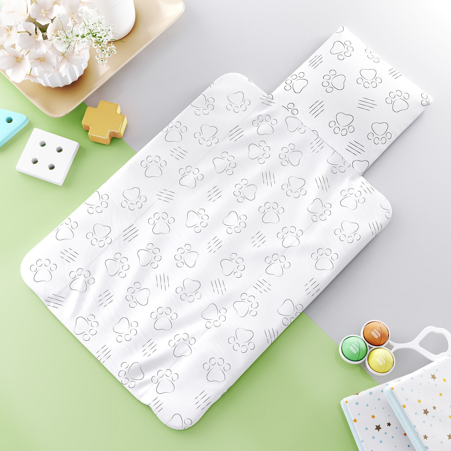 Trocador de Fraldas Portátil Safári Aquarela 73x40cm