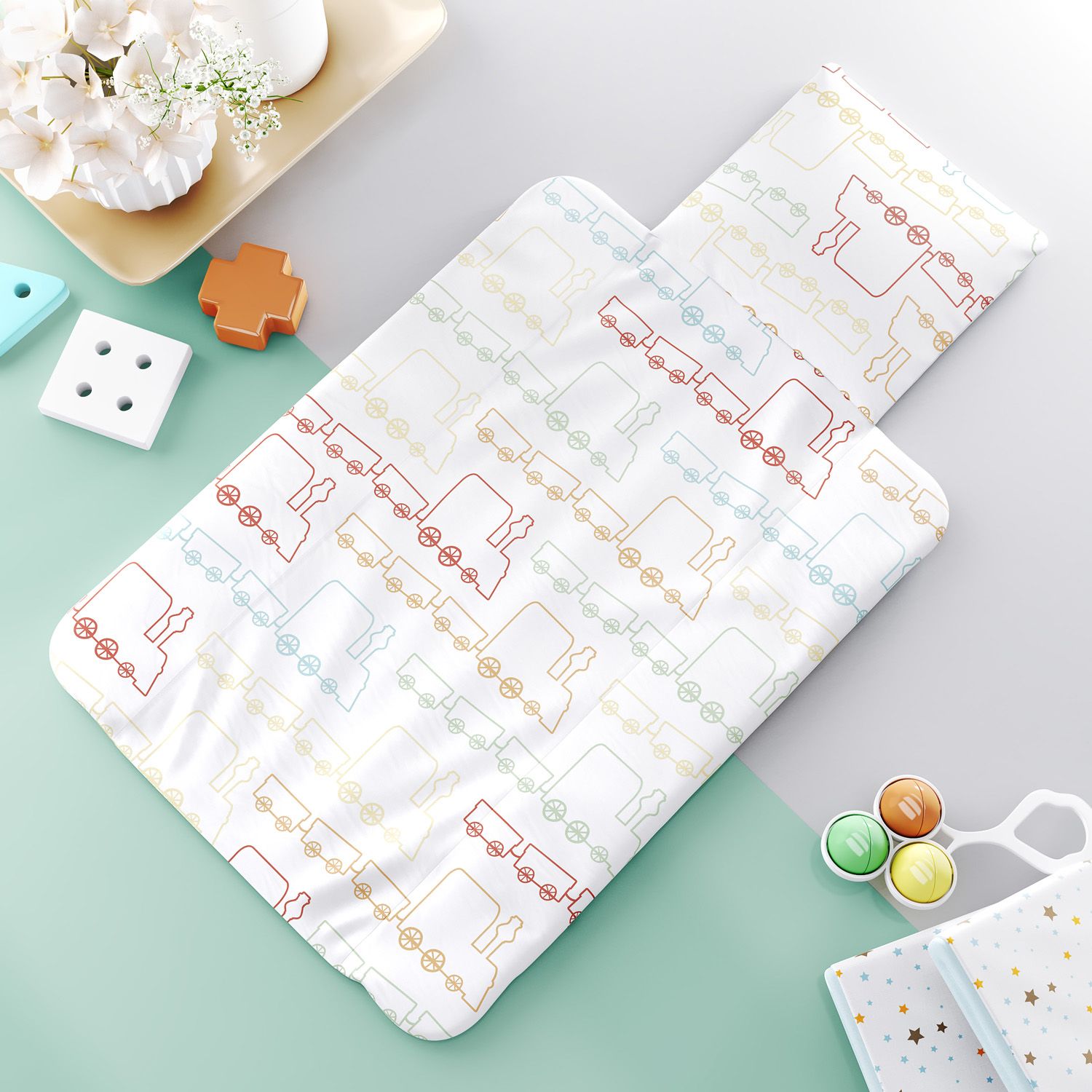 Trocador de Fraldas Portátil Trenzinho Piuí 85x40cm