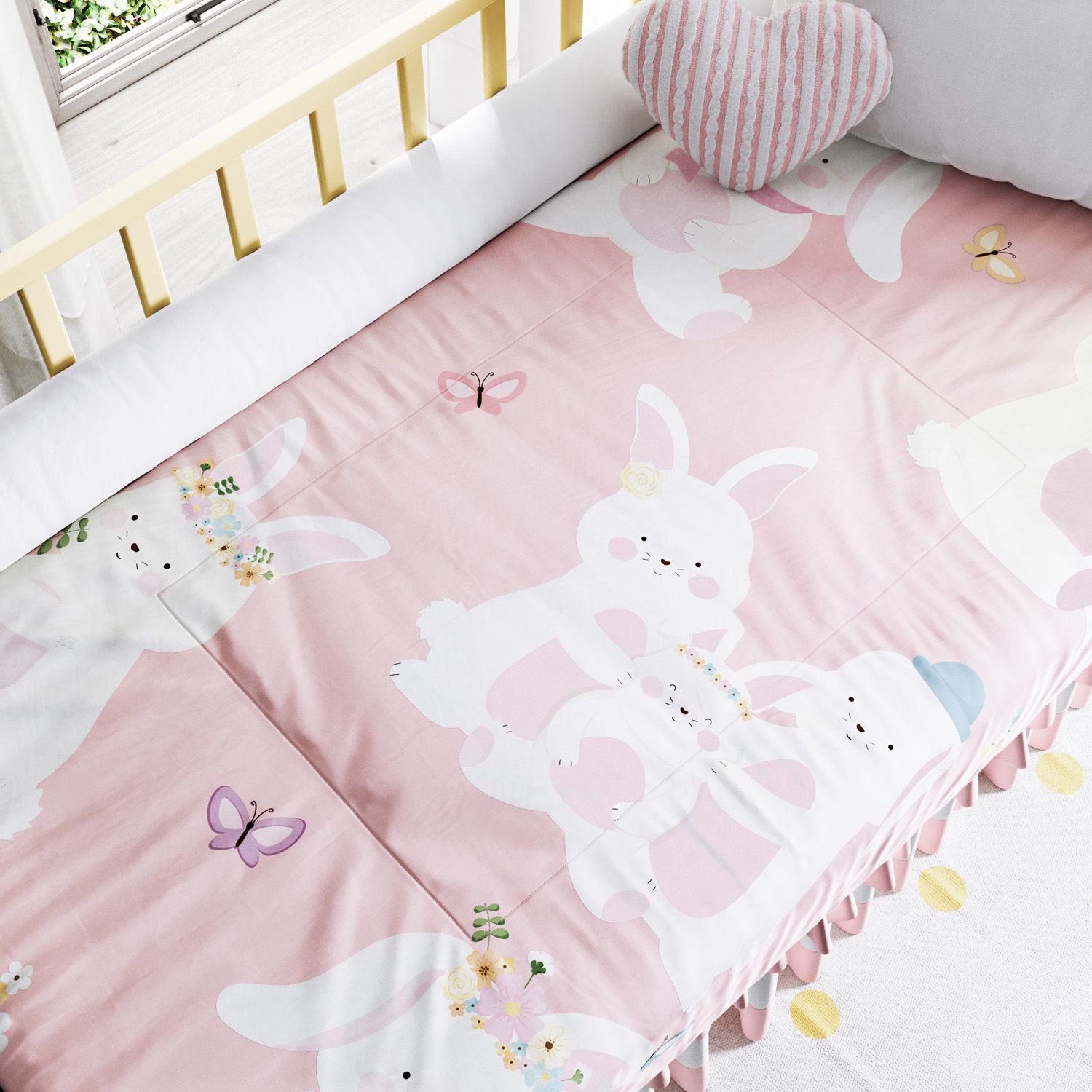 Edredom de Berço Coelhinha Lalá Rosa