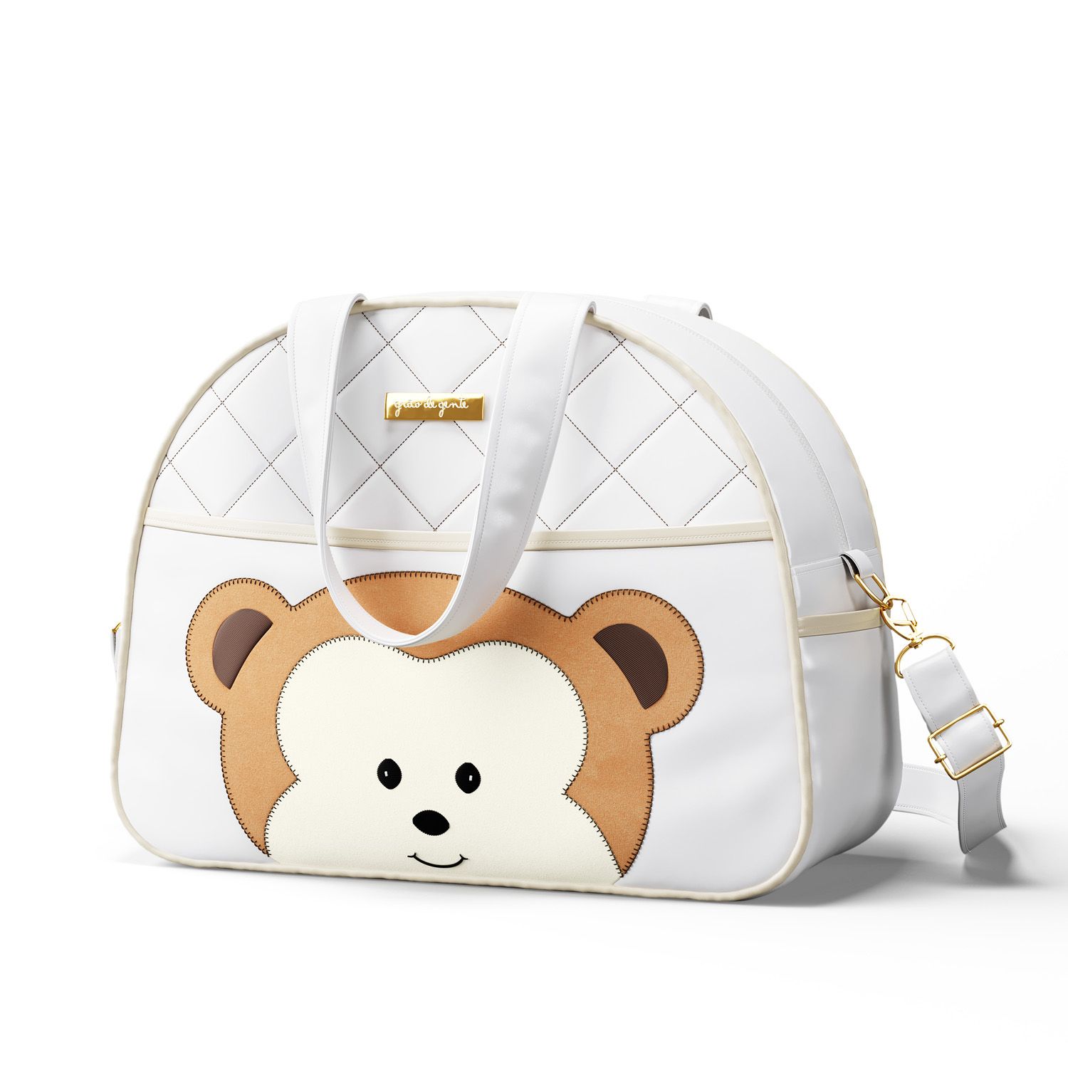 Bolsa Maternidade Amiguinho Macaquinho Branco 40cm
