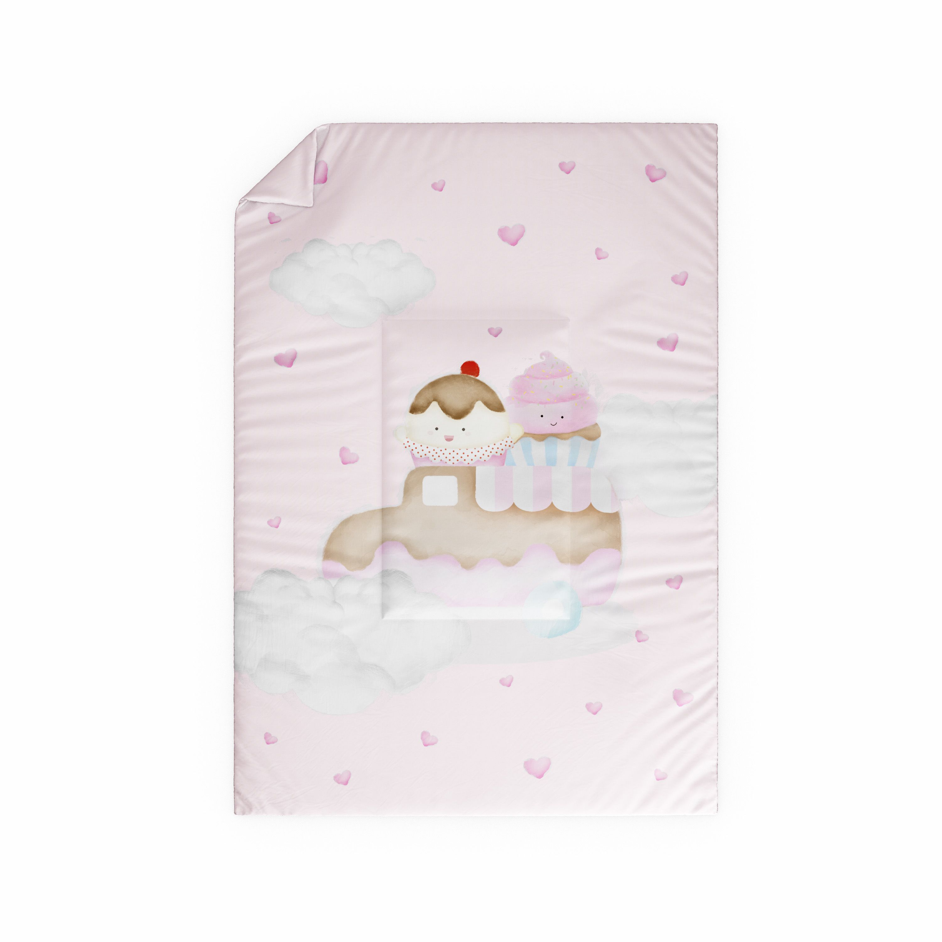 Edredom de Berço Doces Sonhos Rosa