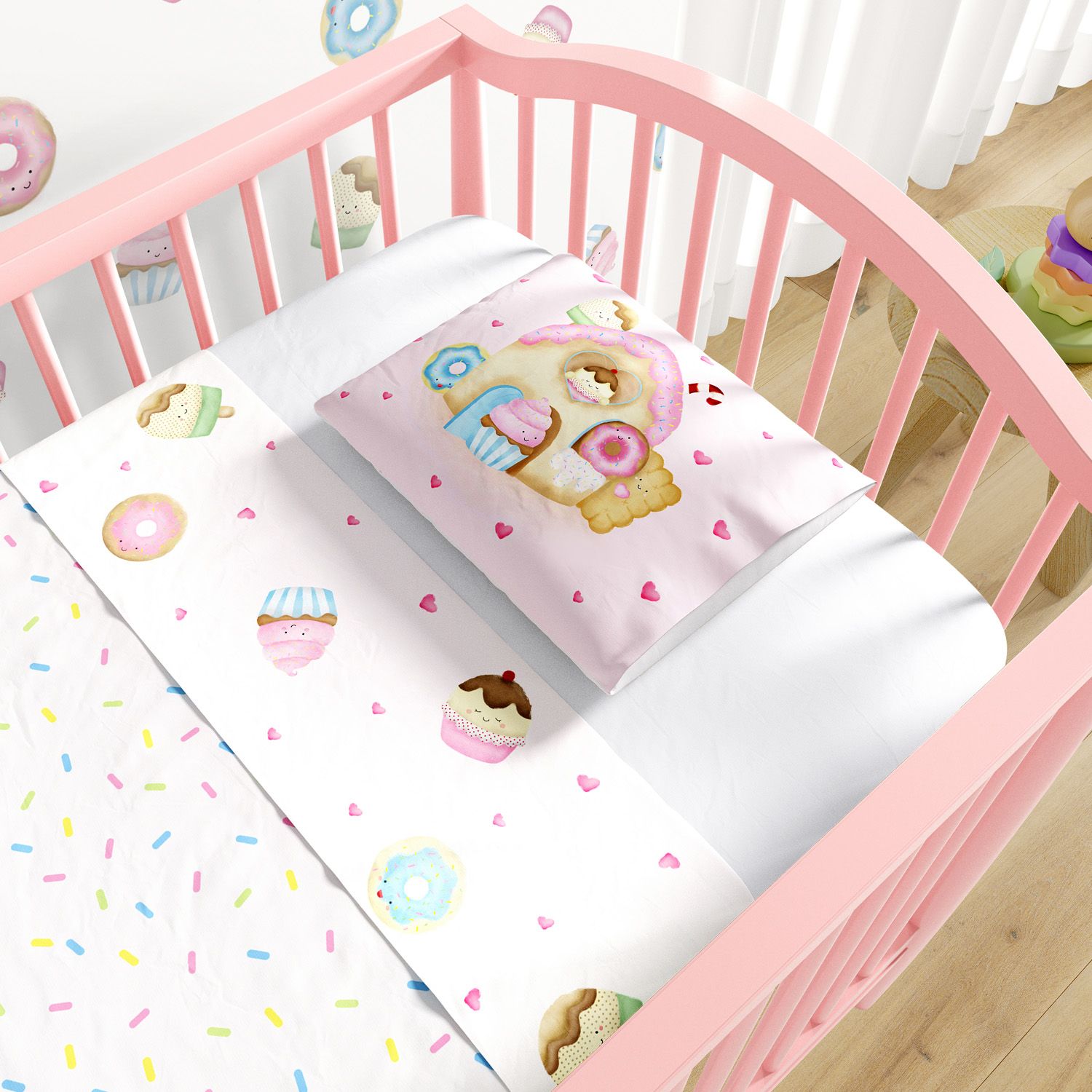Jogo de Lençol Berço Docinhos 3 peças