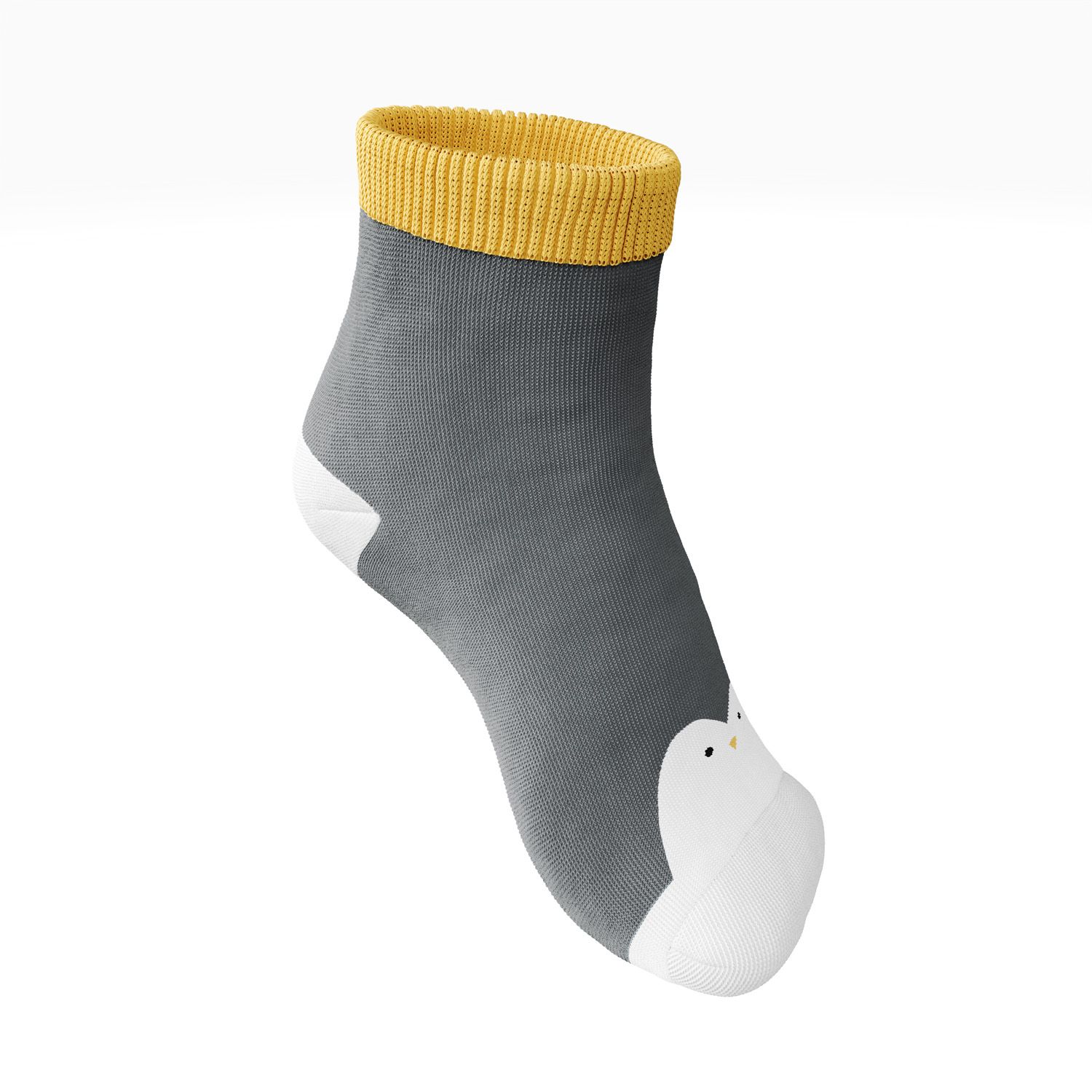 Meia Bebê Pinguim Cinza