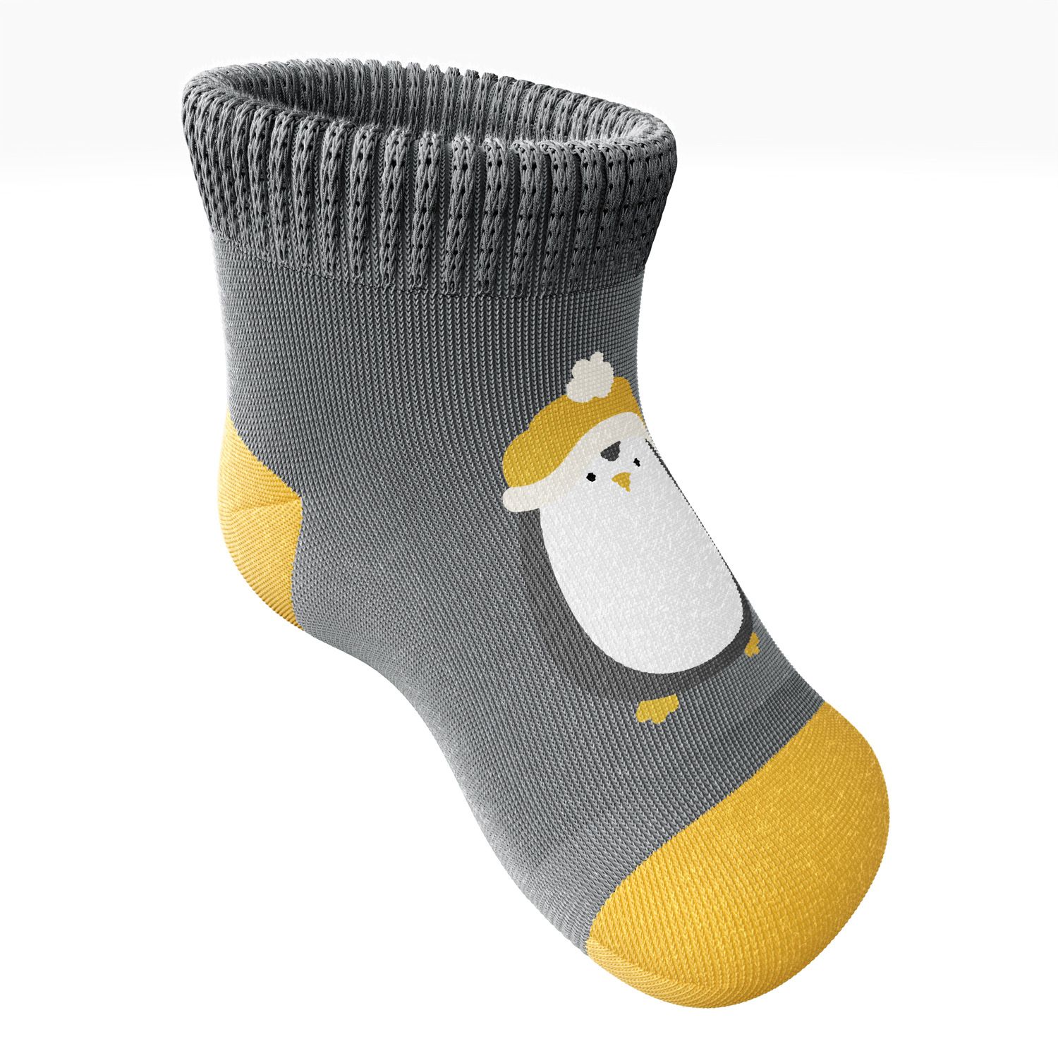 Meia Bebê Pinguim Grafite