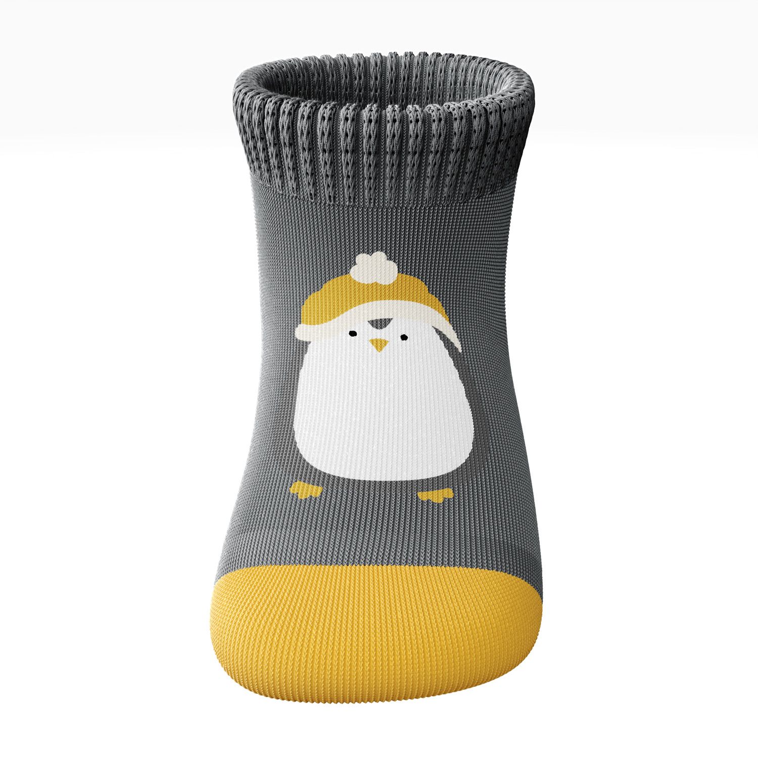 Meia Bebê Pinguim Grafite