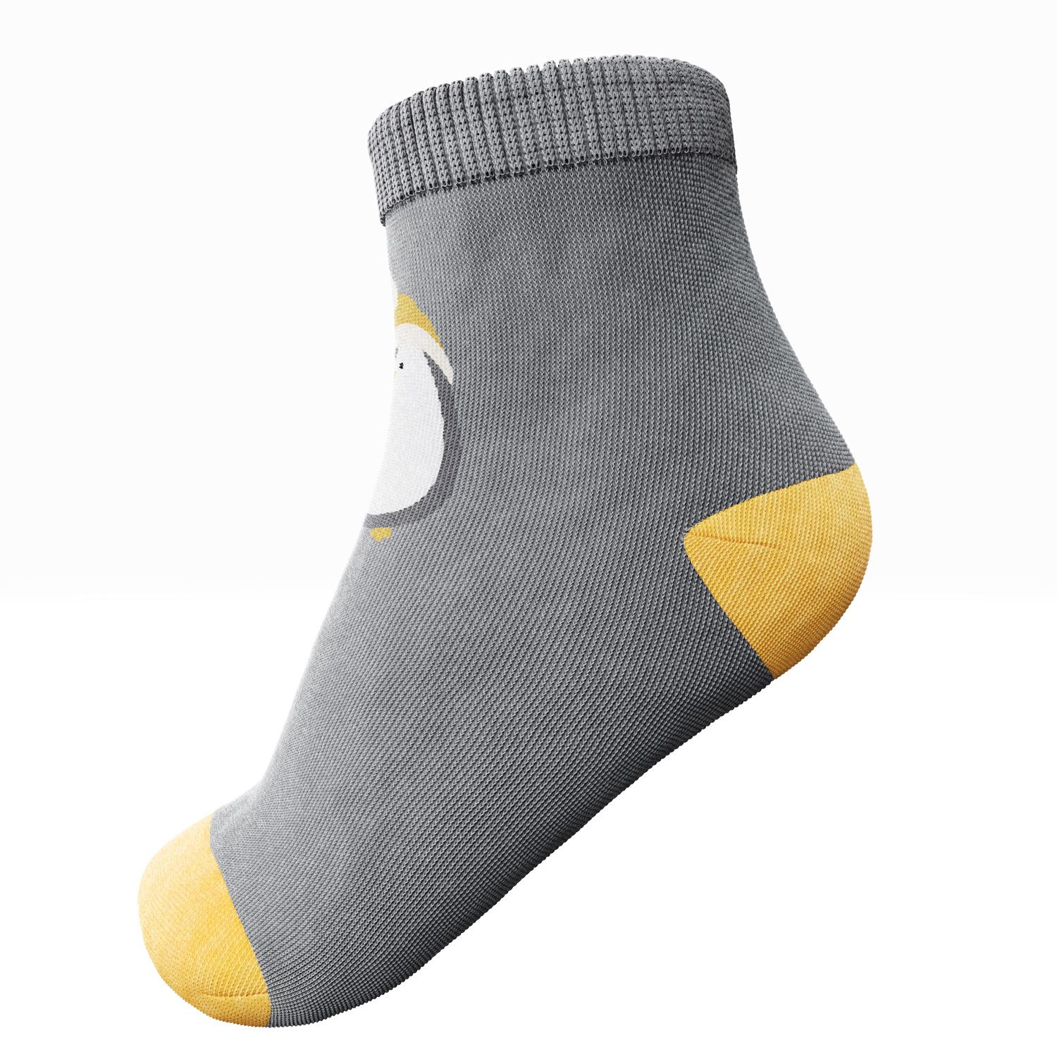 Meia Bebê Pinguim Grafite