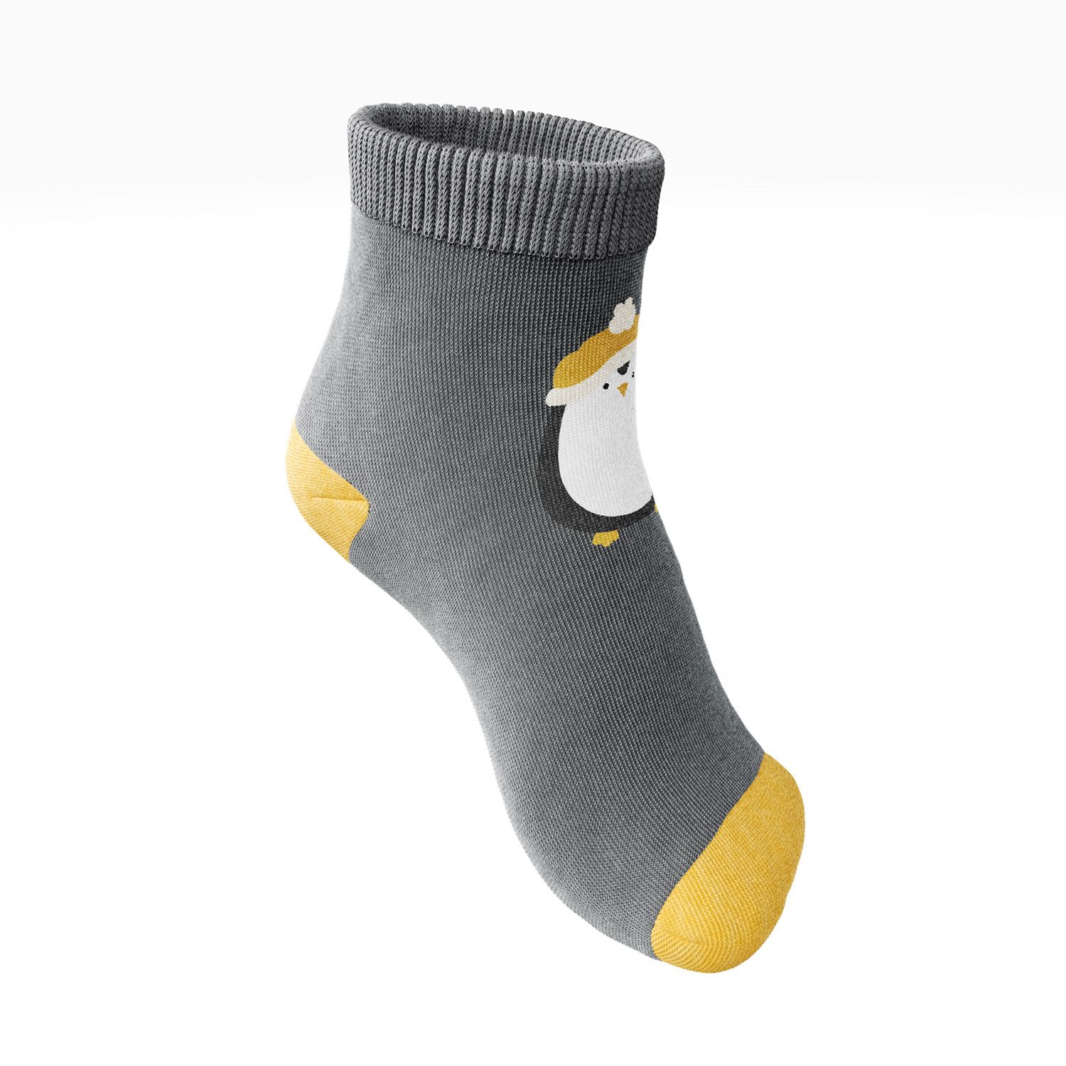 Meia Bebê Pinguim Grafite