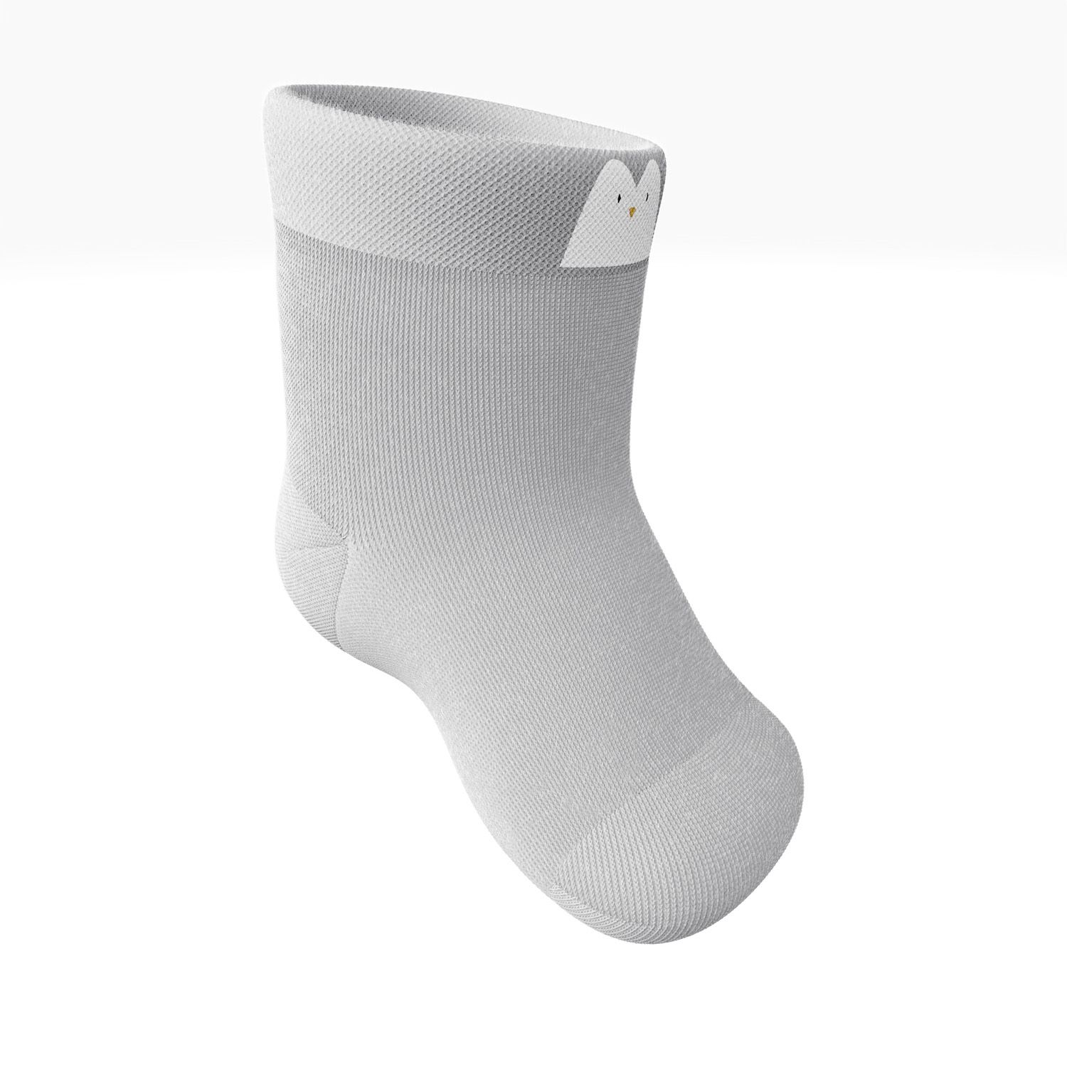 Meia Bebê Cadê o Pinguim Cinza