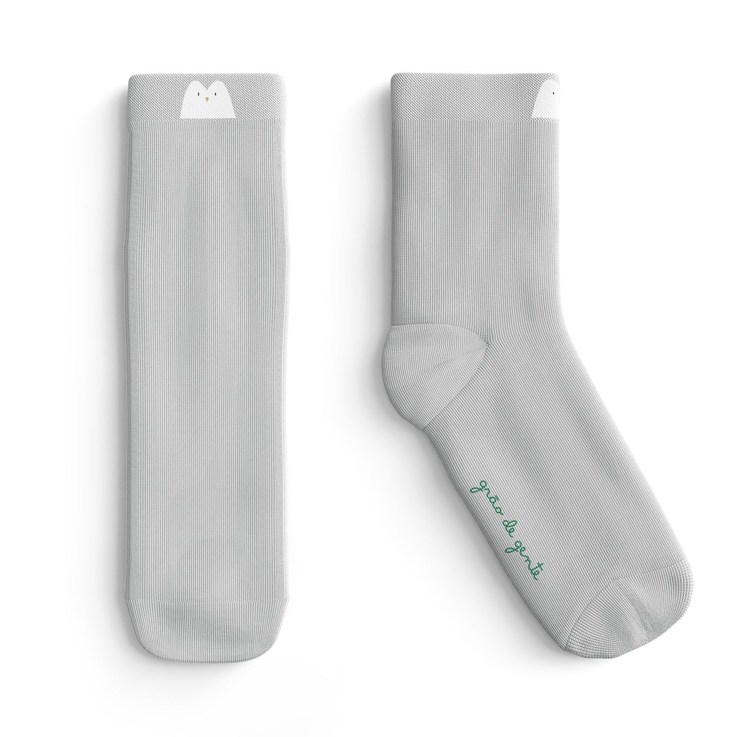 Meia Bebê Cadê o Pinguim Cinza