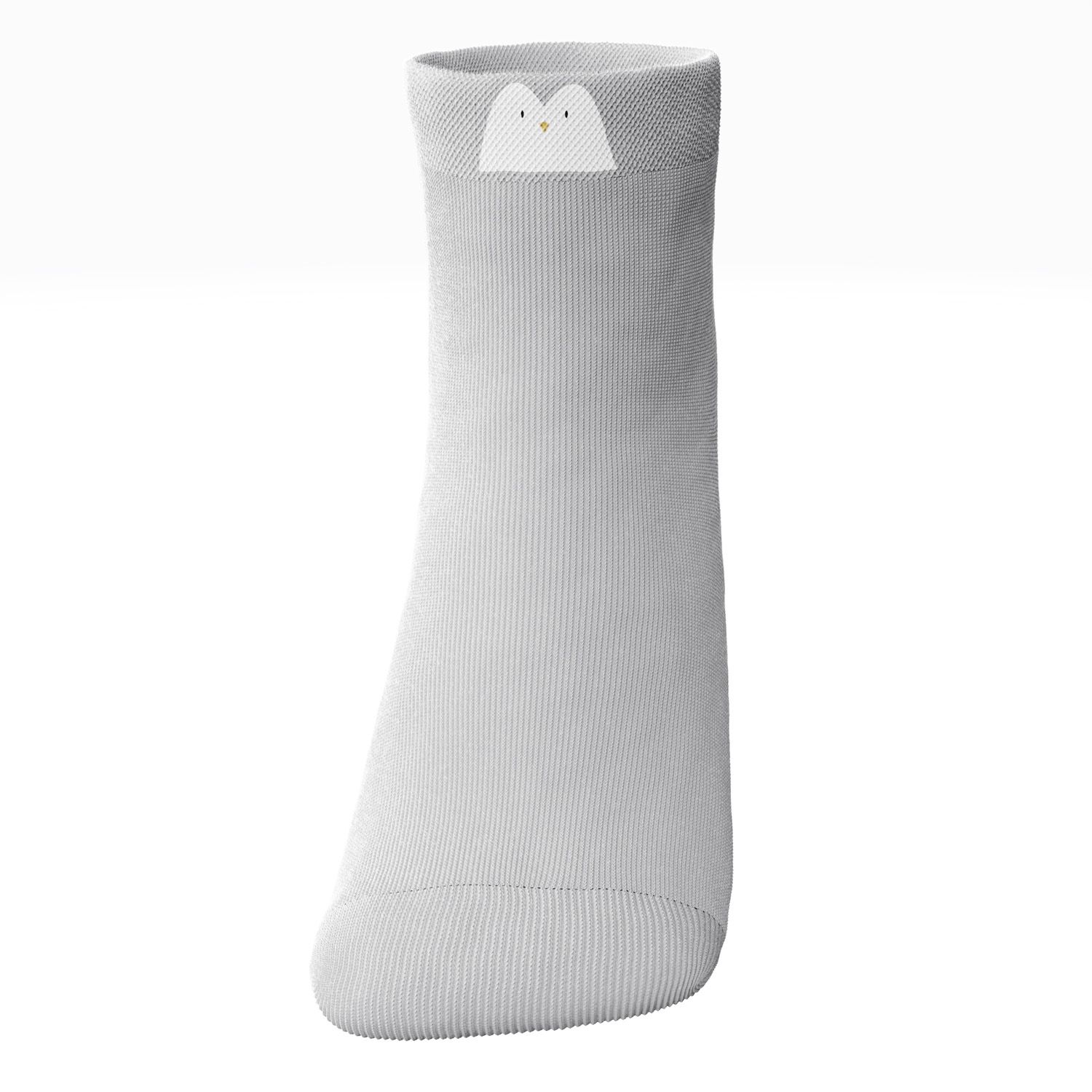 Meia Bebê Cadê o Pinguim Cinza