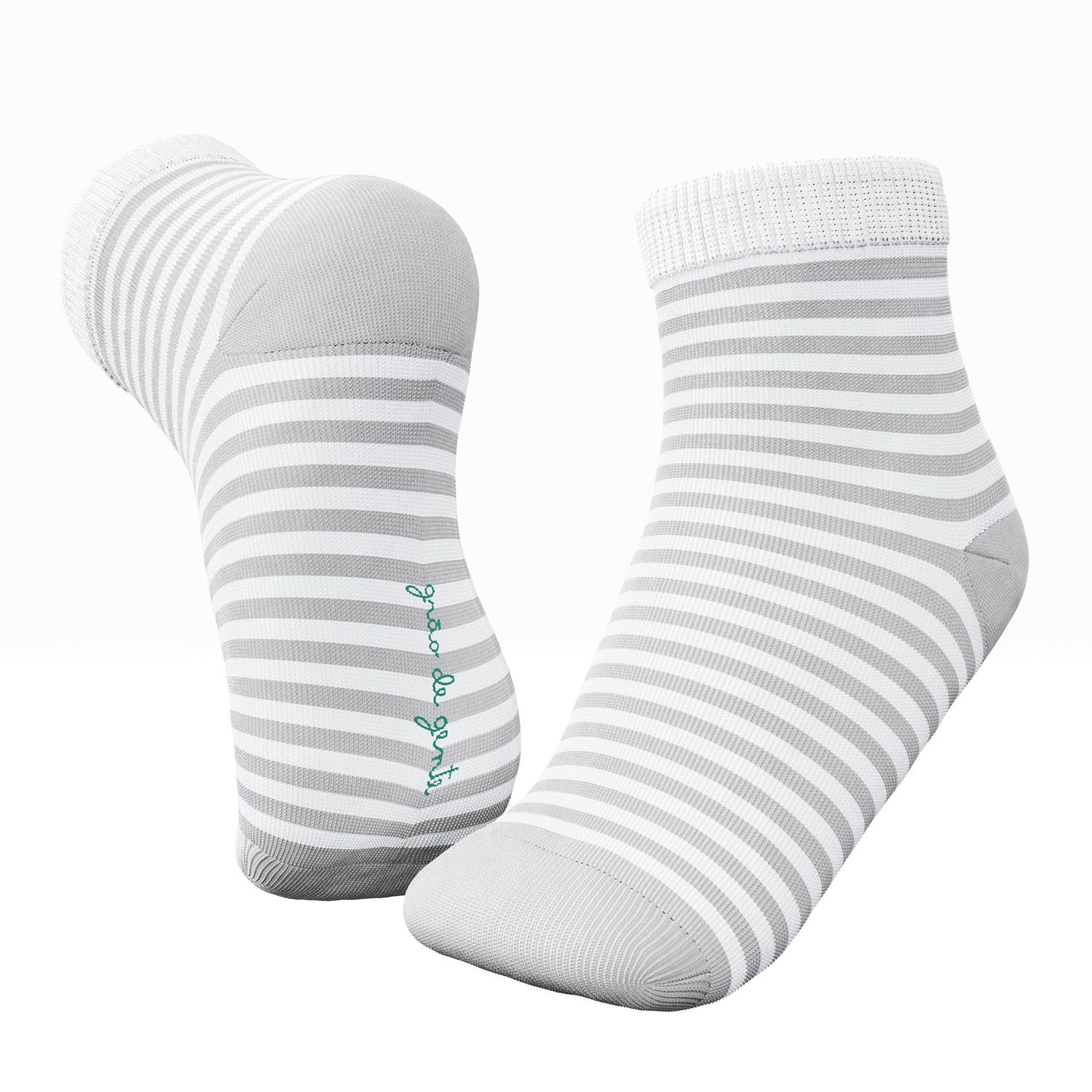 Meia Bebê Listrada Cinza