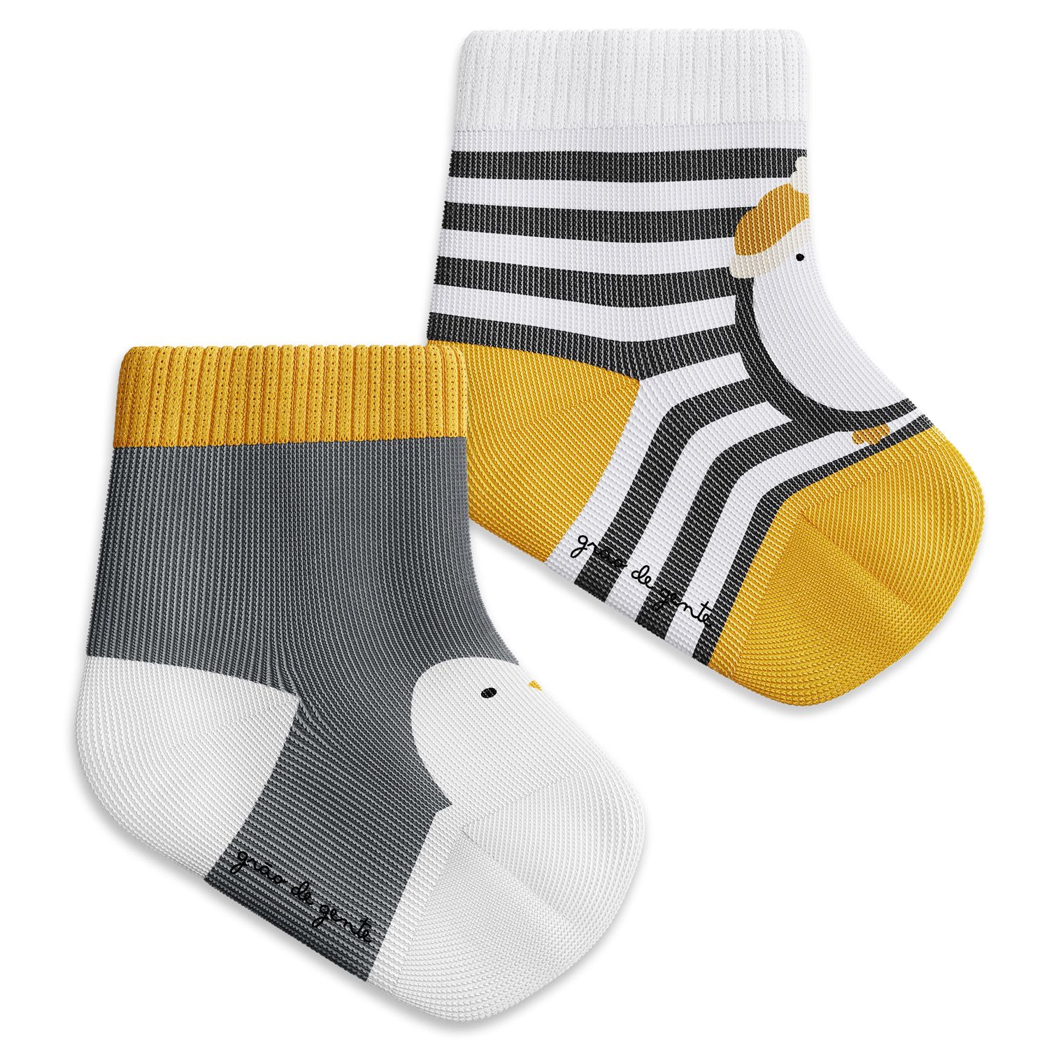 Kit Meia Bebê Pinguim 2 Pares