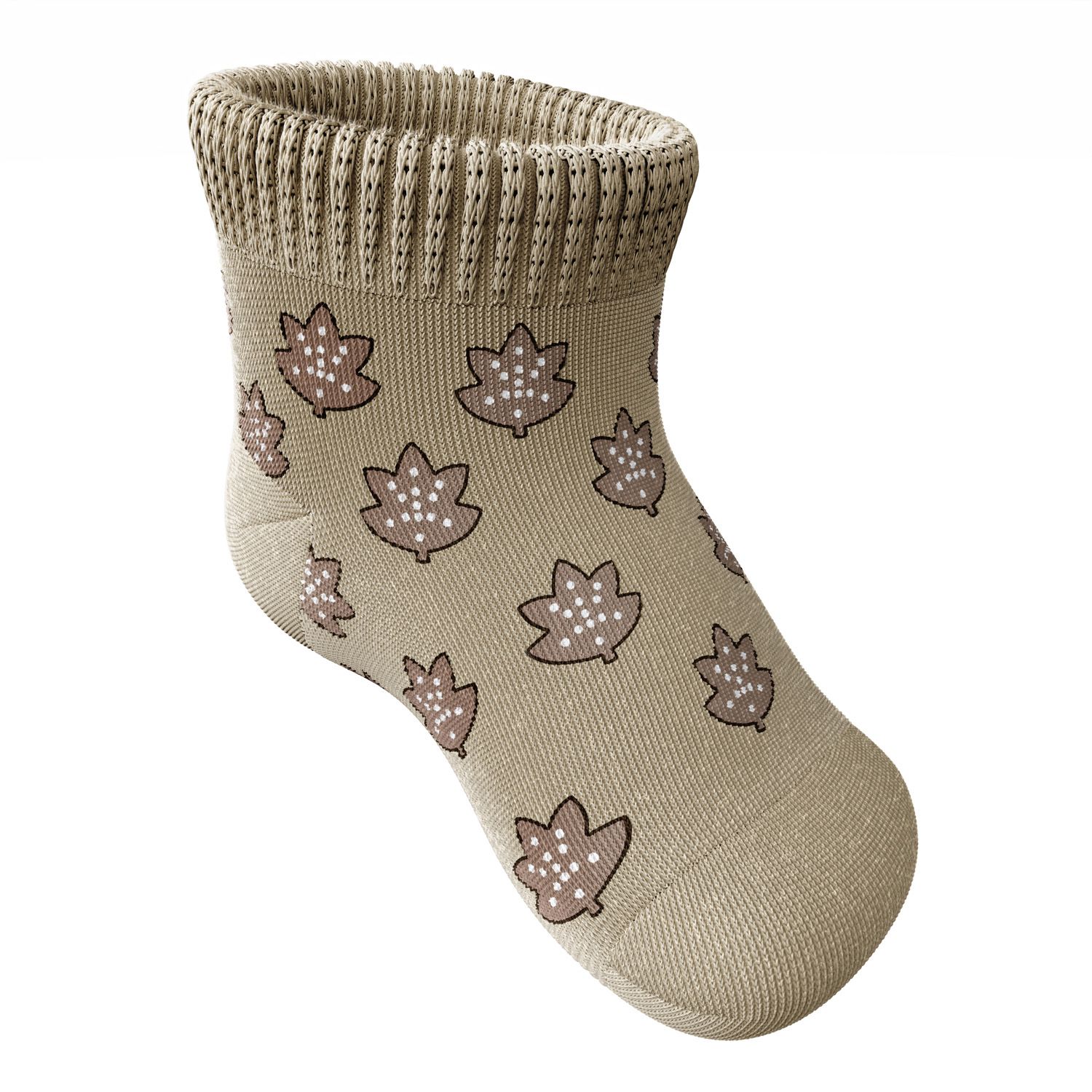 Meia Bebê Folhas de Outono Marrom