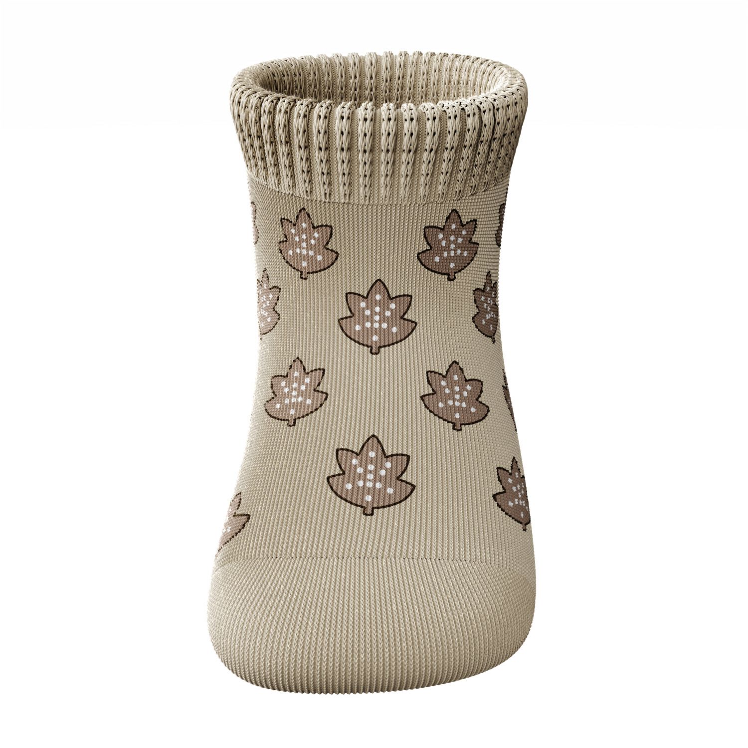 Meia Bebê Folhas de Outono Marrom