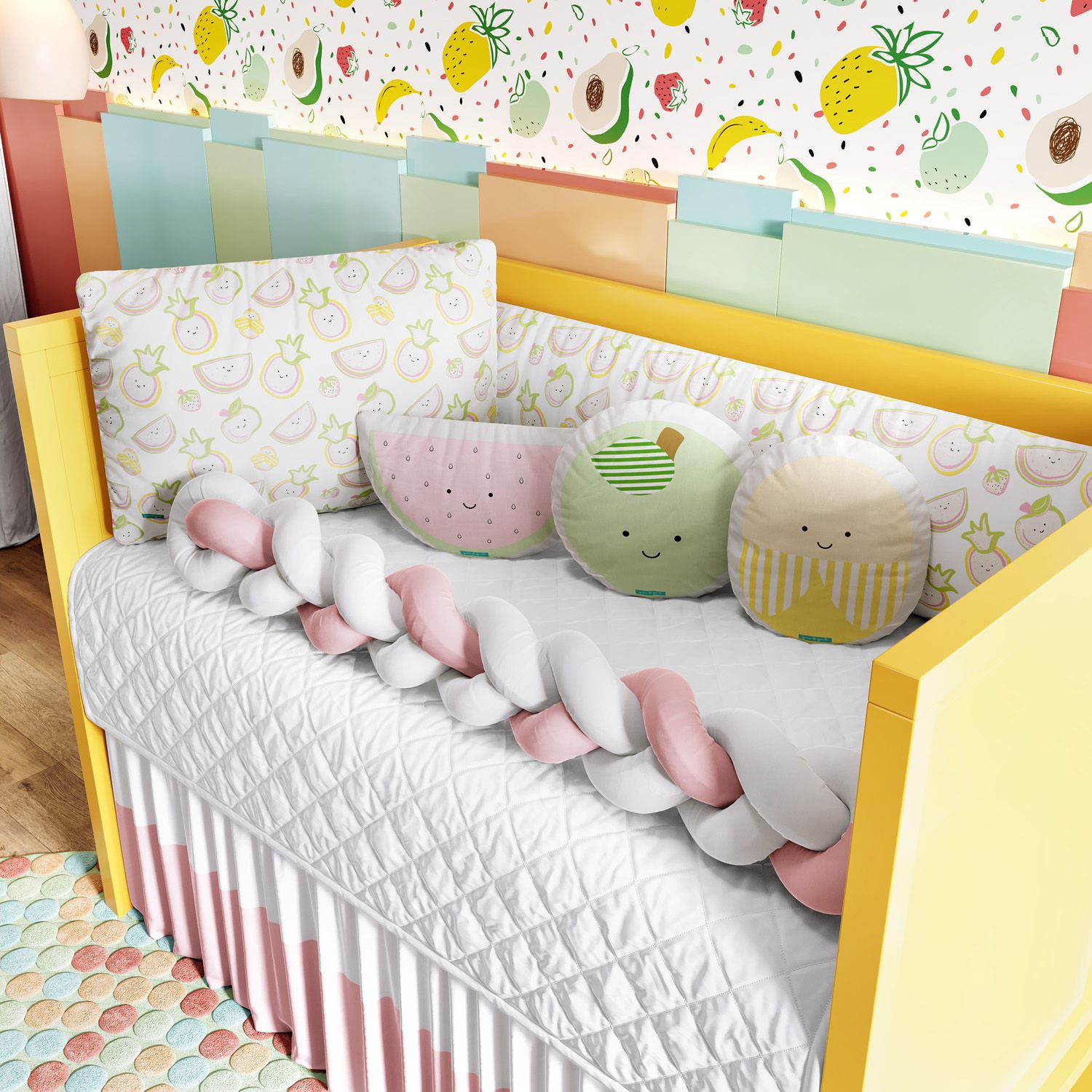 Kit Berço Trança Frutinhas Coloridas