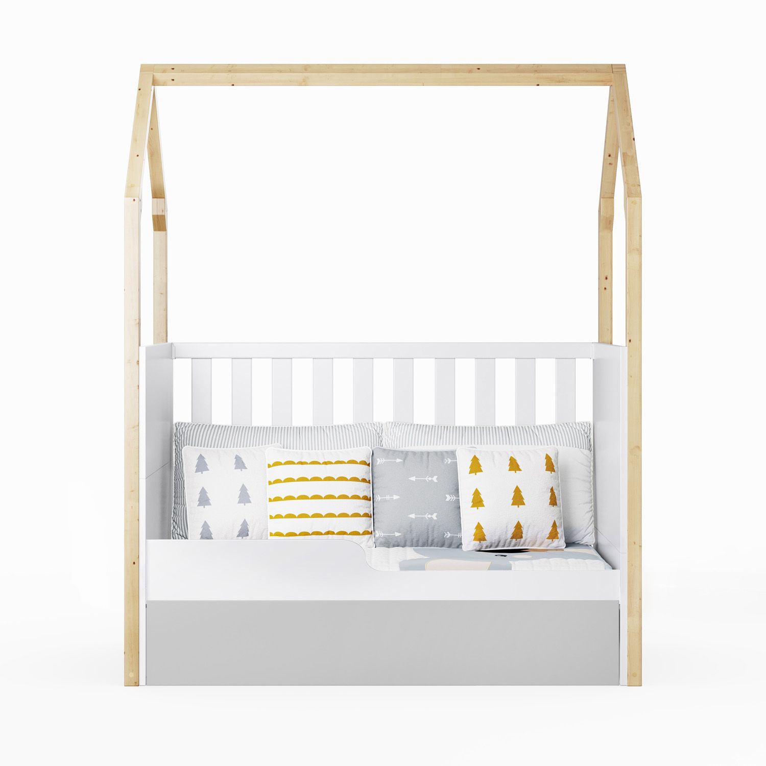 Berço Americano Madeira Casinha Aquarela