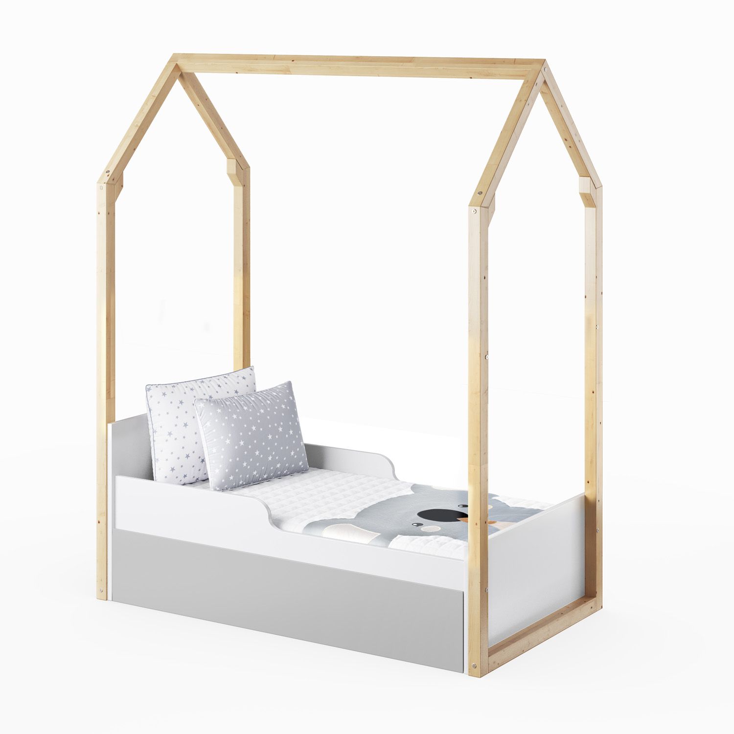 Berço Americano Madeira Casinha Aquarela