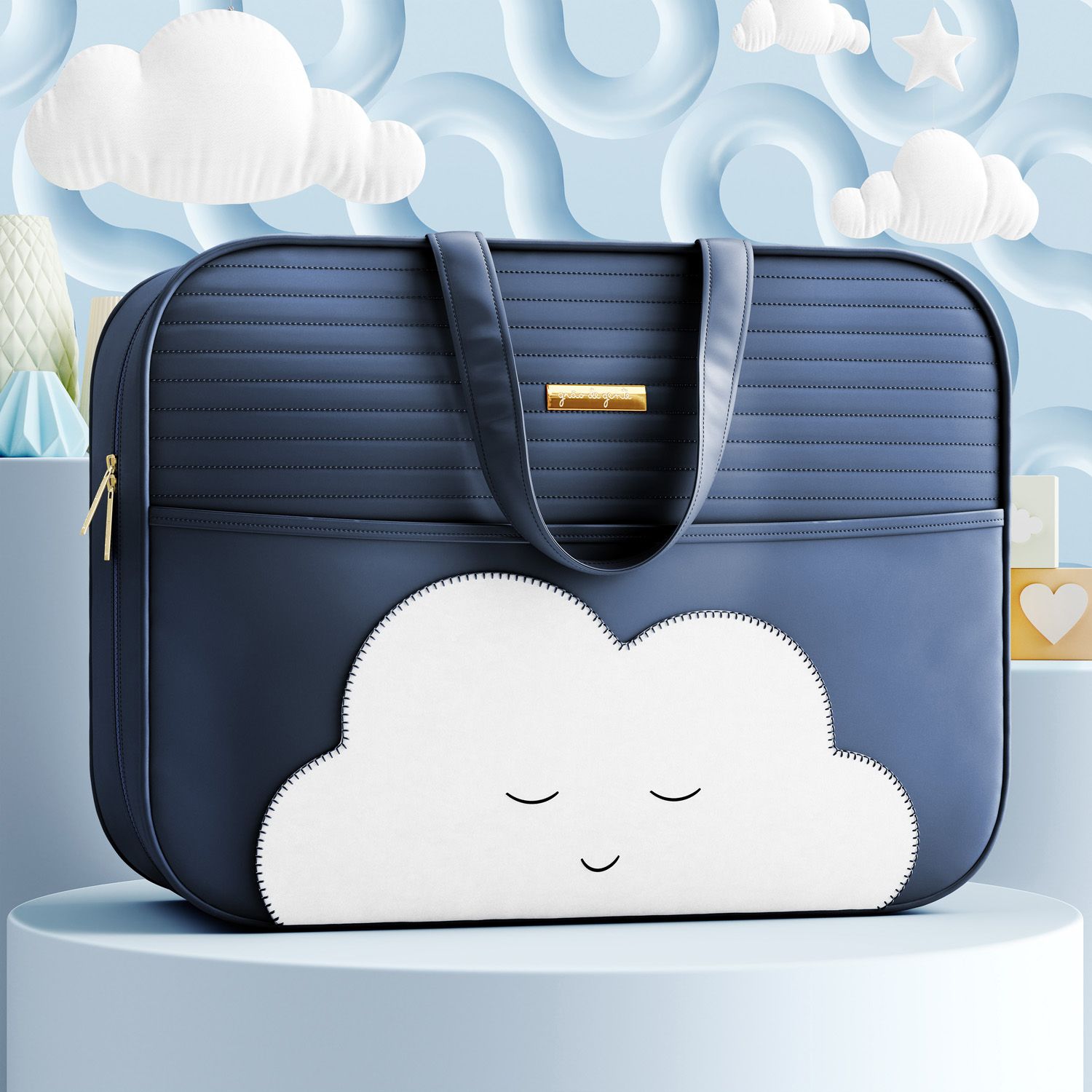 Mala Maternidade Amiguinha Nuvem Rosa 48cm